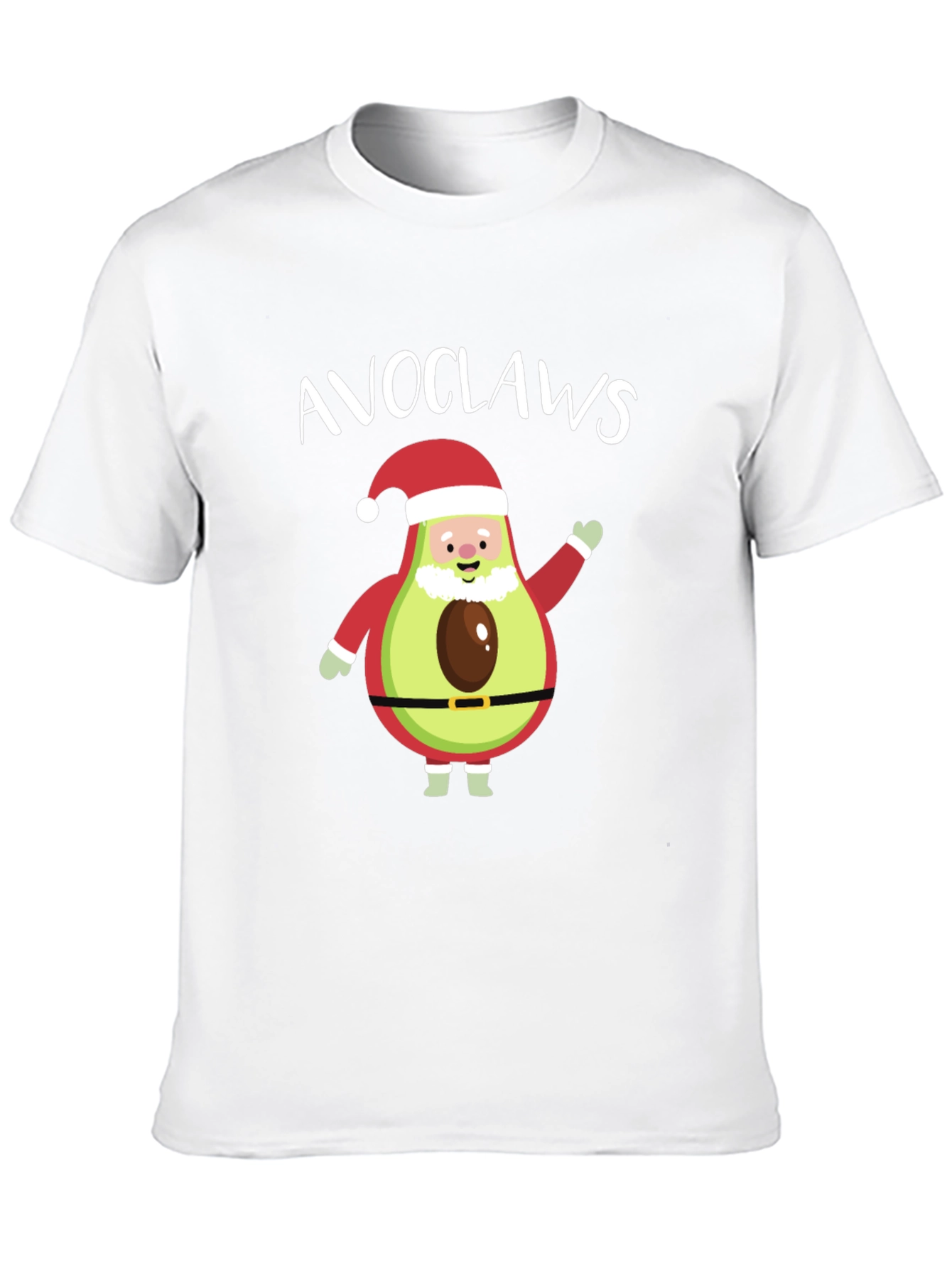 Camiseta Negra Navideña con Aguacate Papa Noel