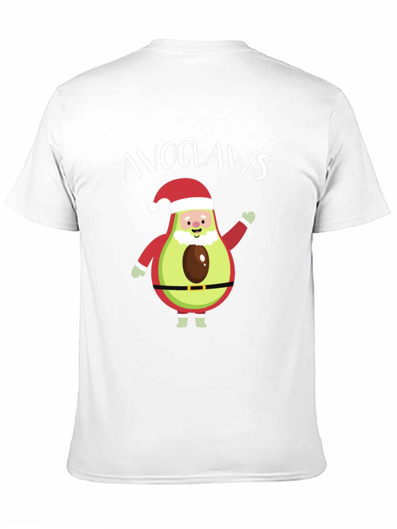 Camiseta Negra Navideña con Aguacate Papa Noel