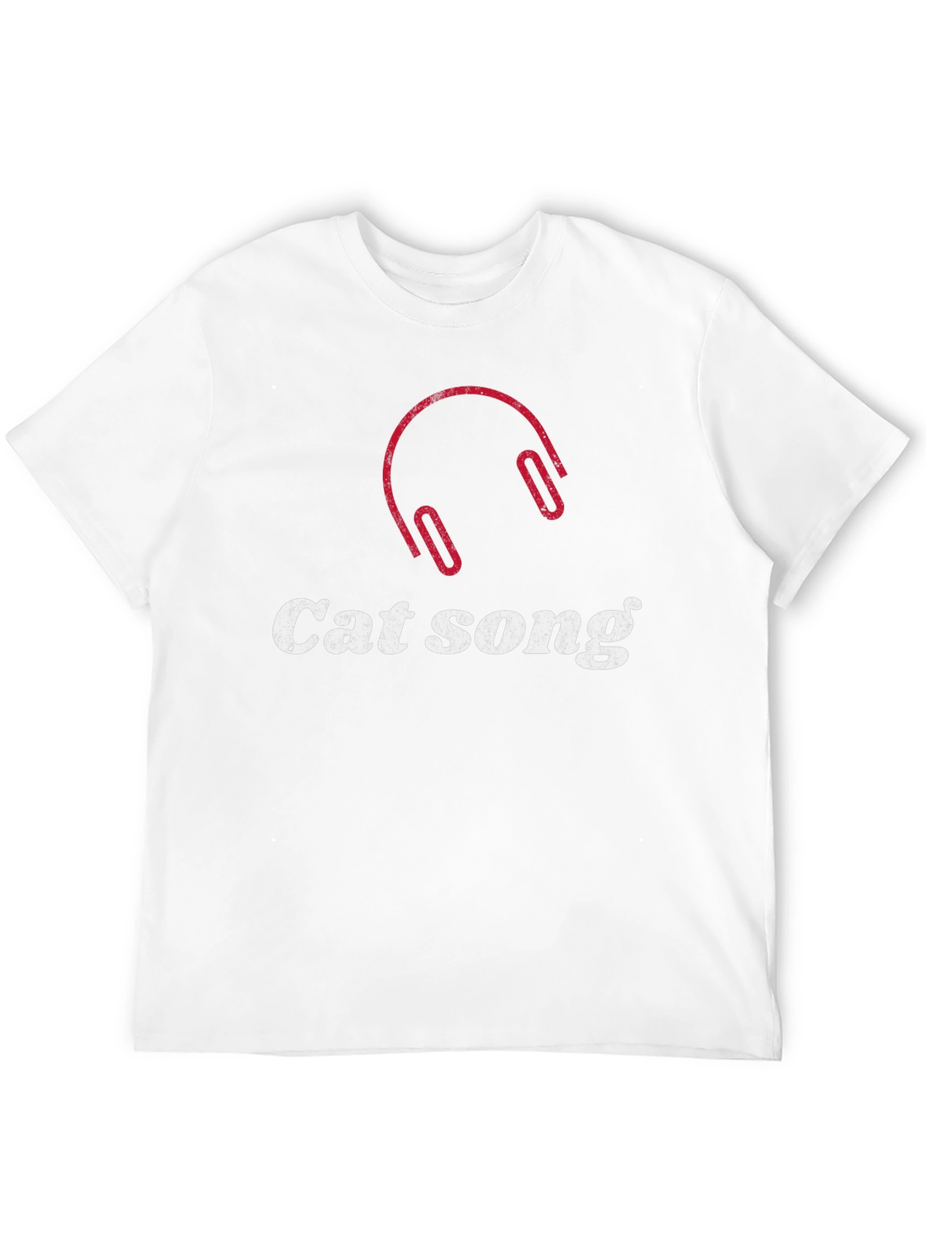 Camiseta Negra Cat Song con Diseño de Audífonos