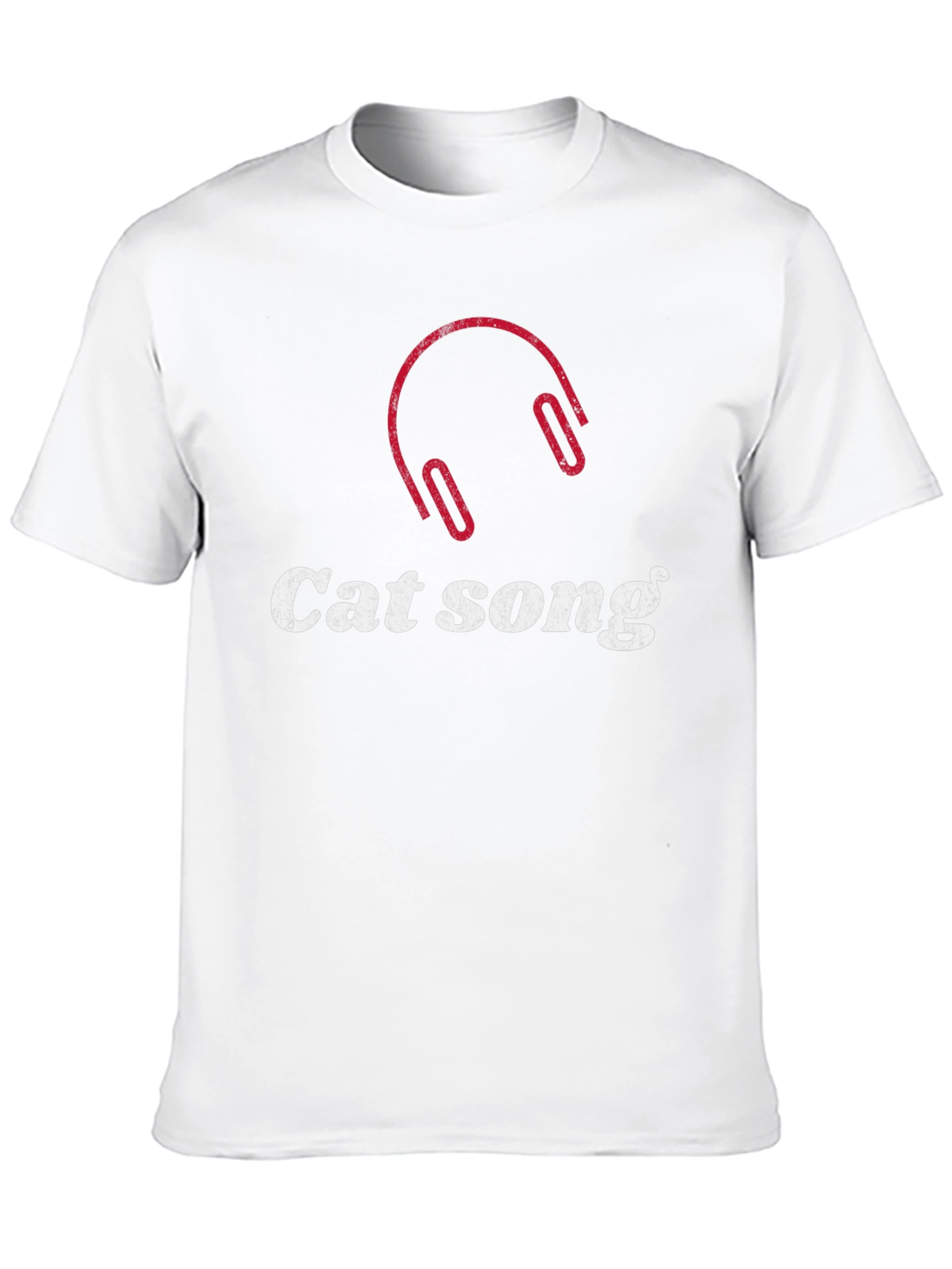 Camiseta Negra Cat Song con Diseño de Audífonos
