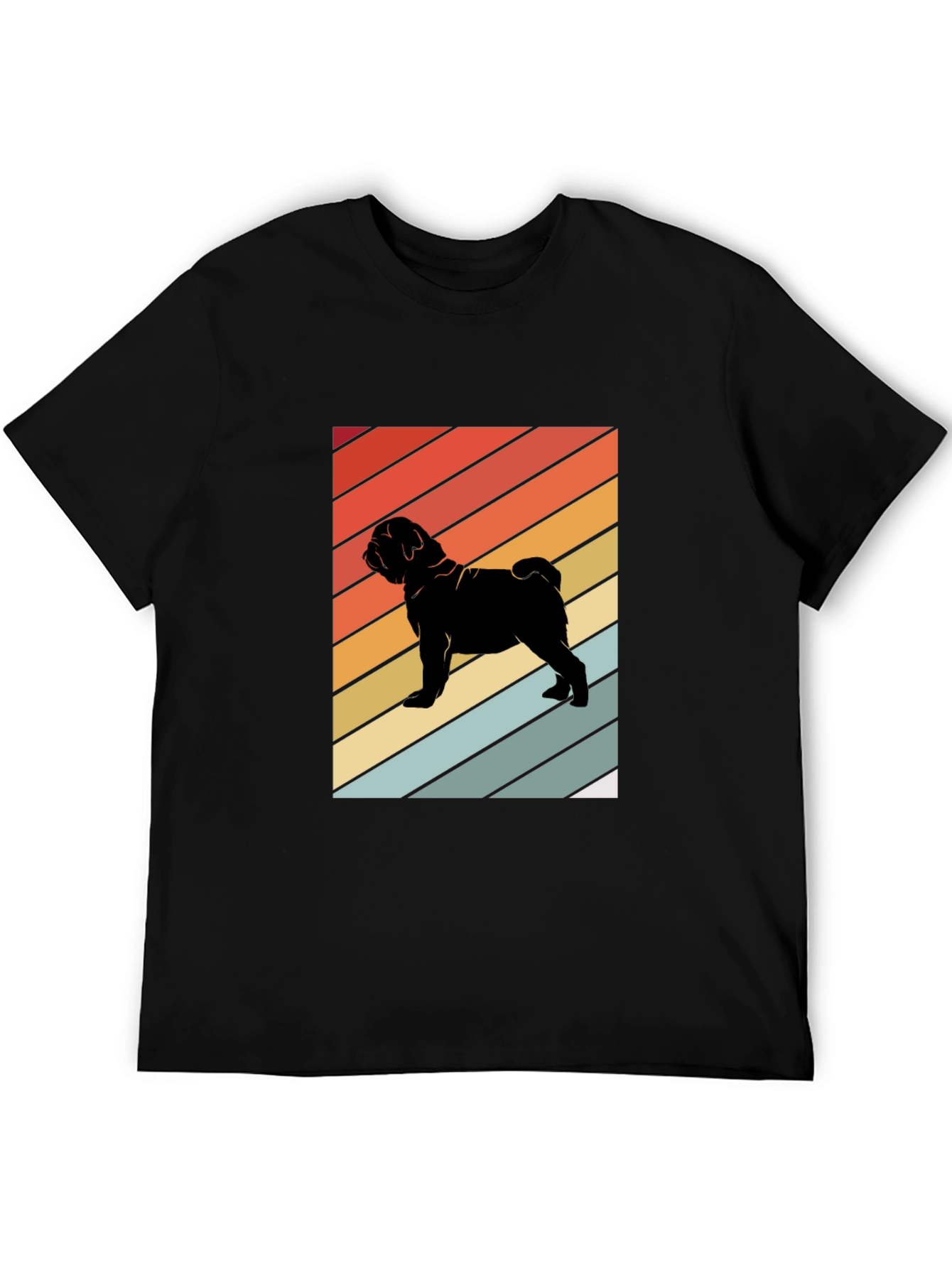 Camiseta Negra Retro Pug