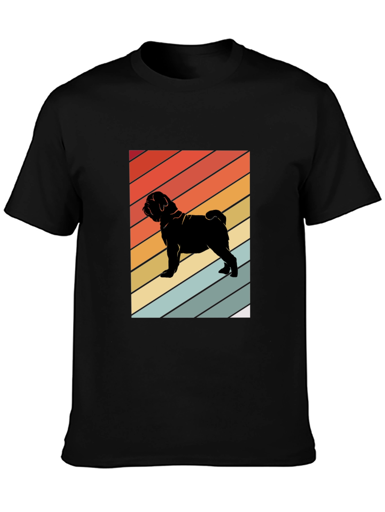 Camiseta Negra Retro Pug