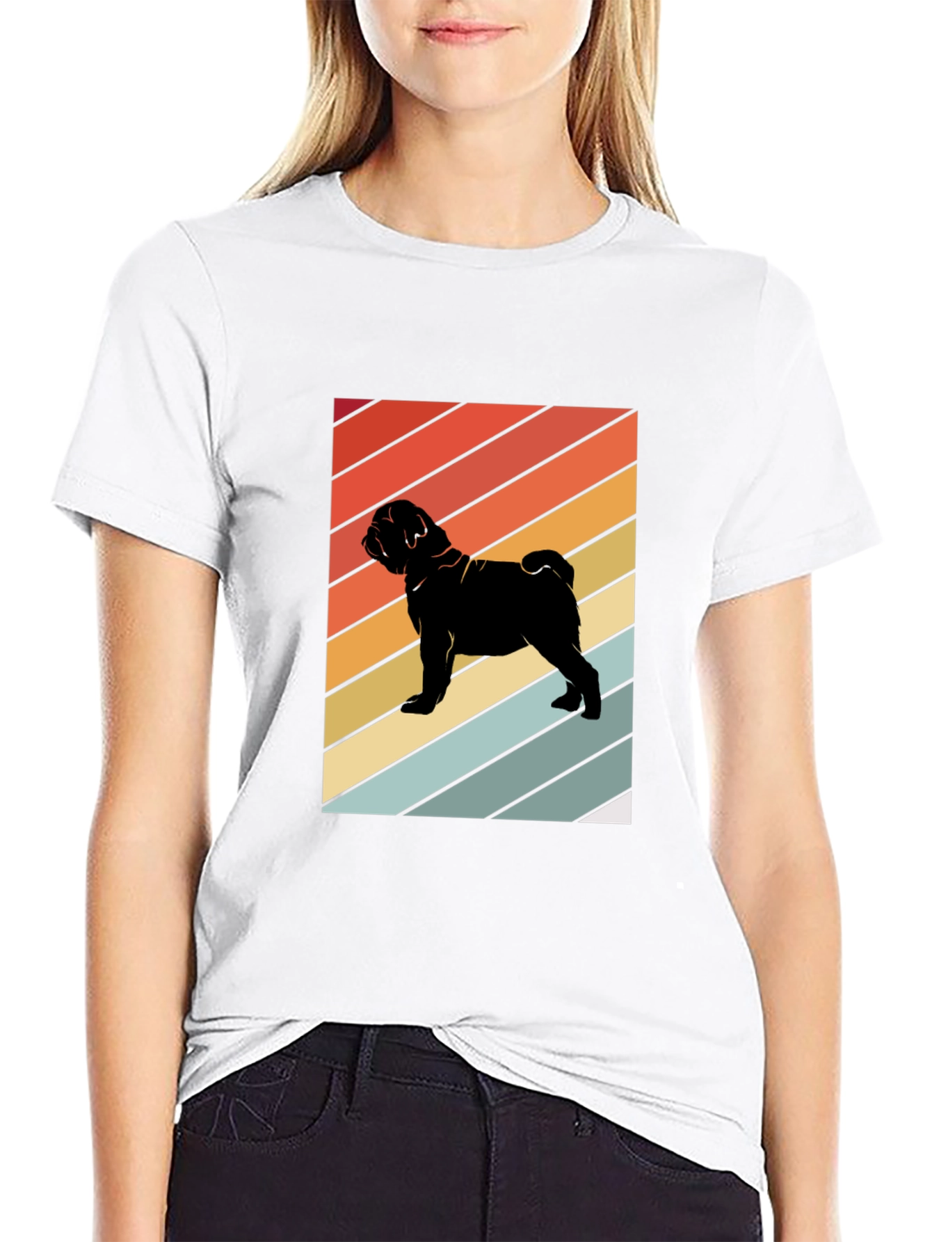 Camiseta Negra Retro Pug