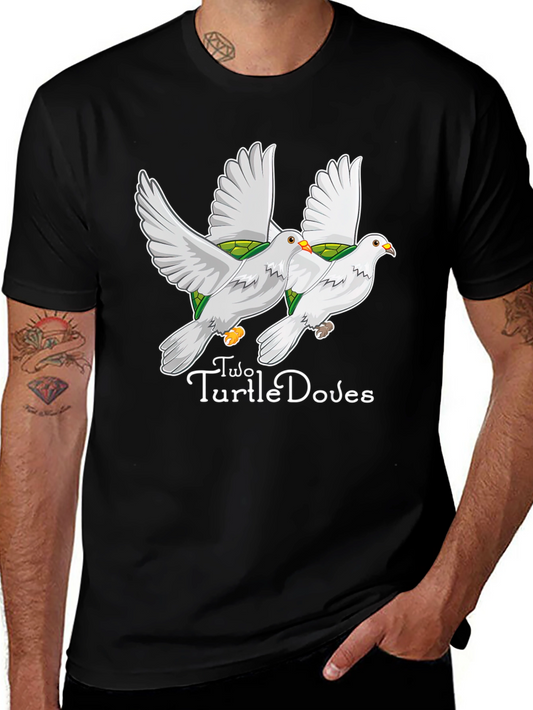 Camiseta Negra: Dos Tórtolas-Tortugas