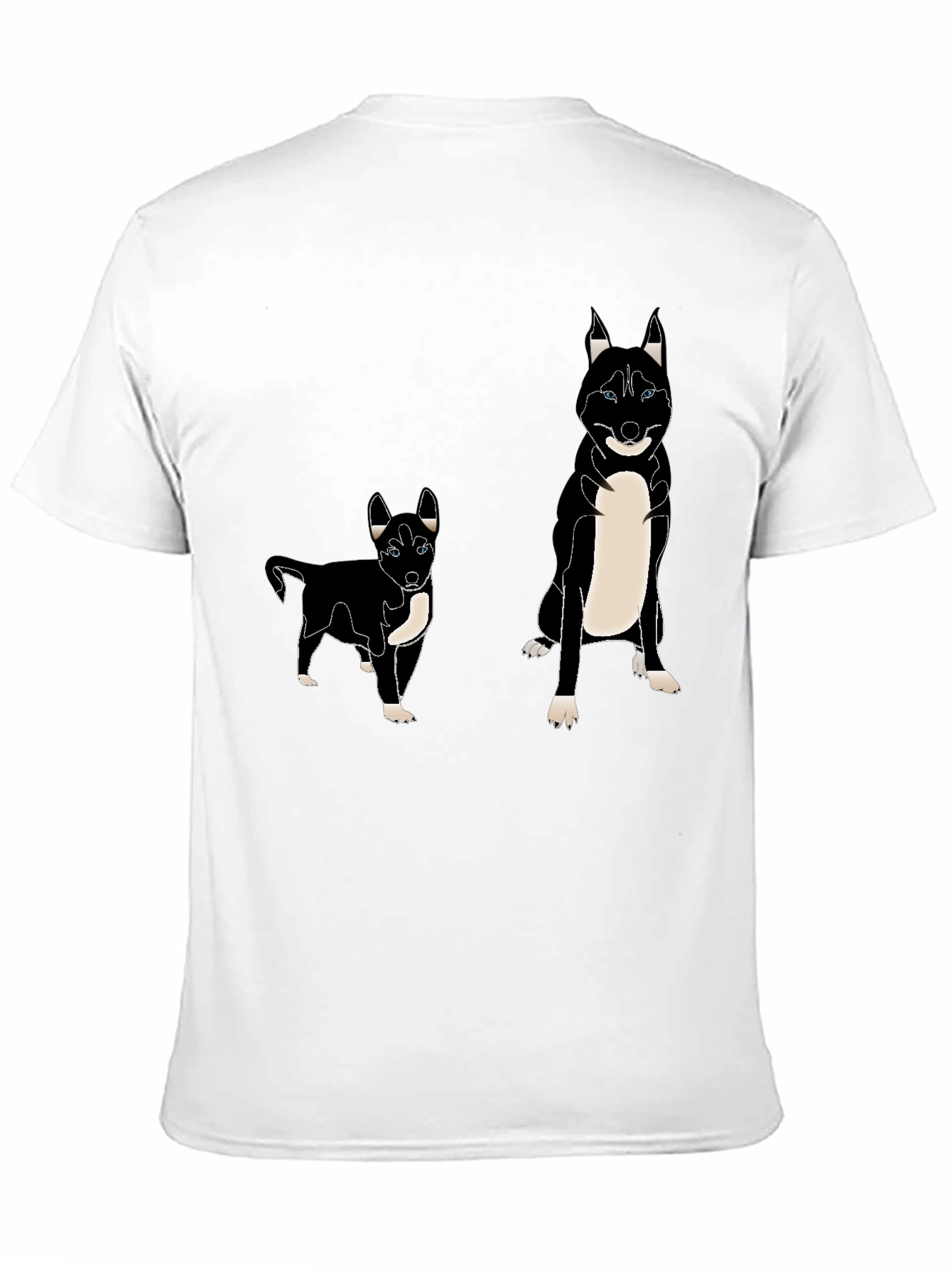 Camiseta Negra con Diseño de Husky Divertido