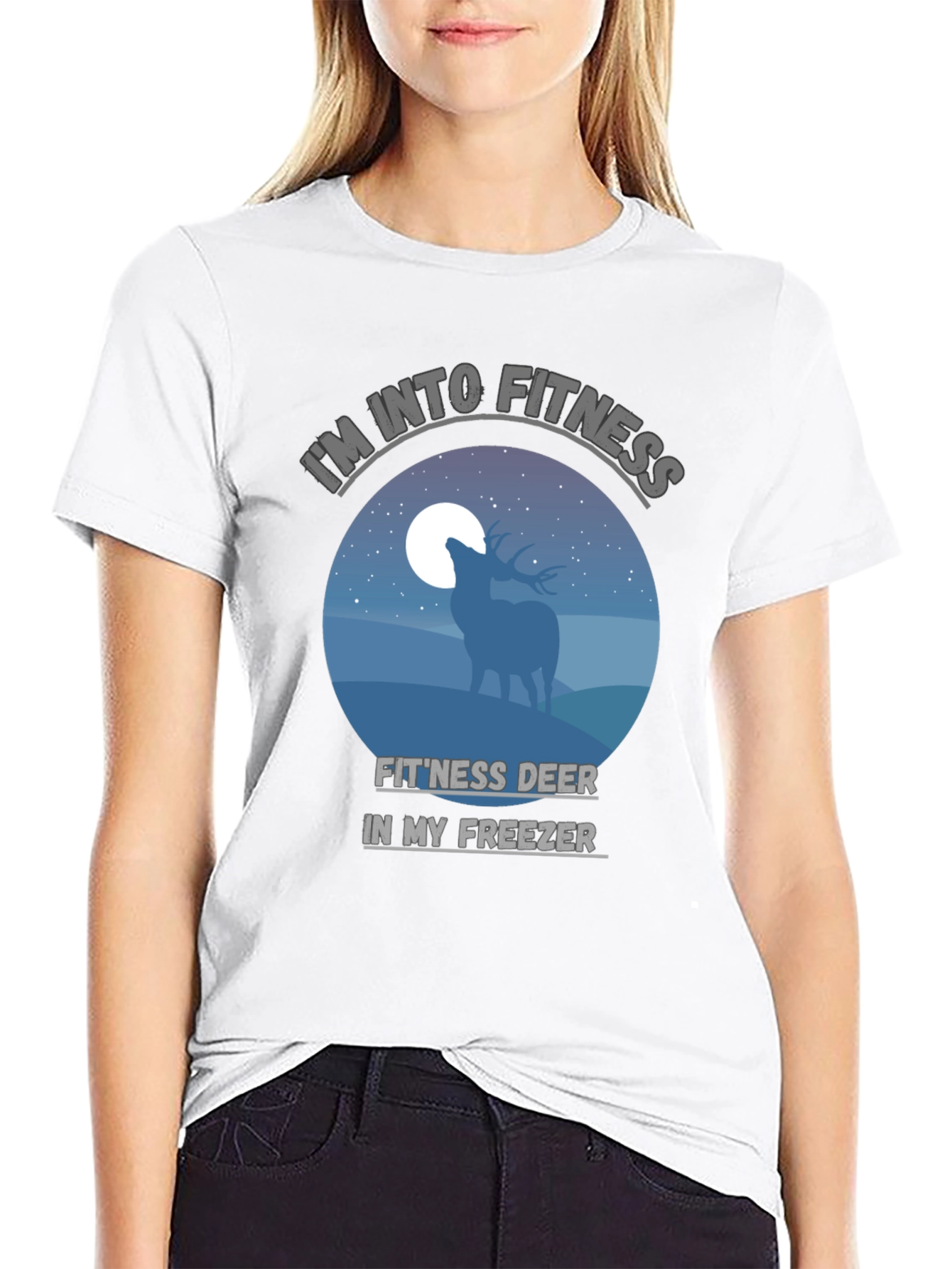Camiseta Negra: Fitness Deer
