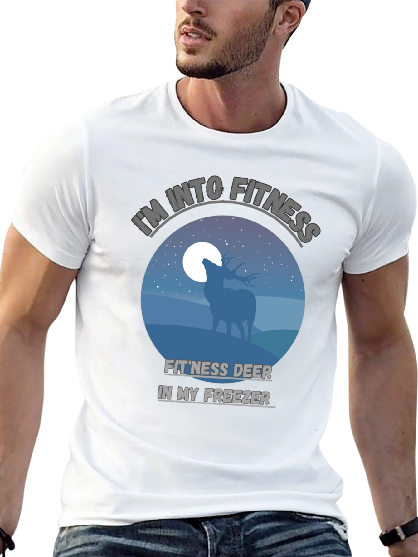 Camiseta Negra: Fitness Deer