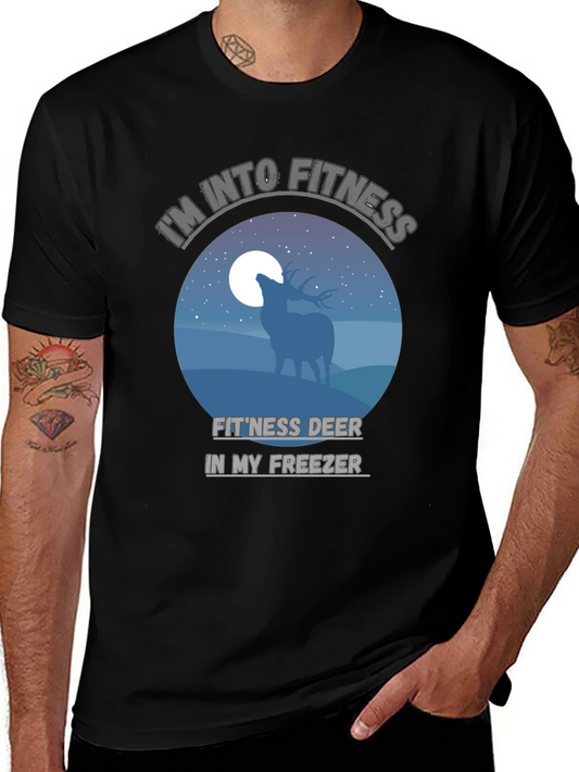 Camiseta Negra: Fitness Deer