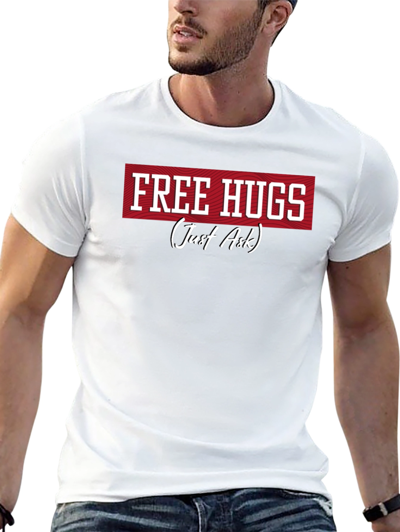Camiseta Negra Free Hugs (Just Ask)