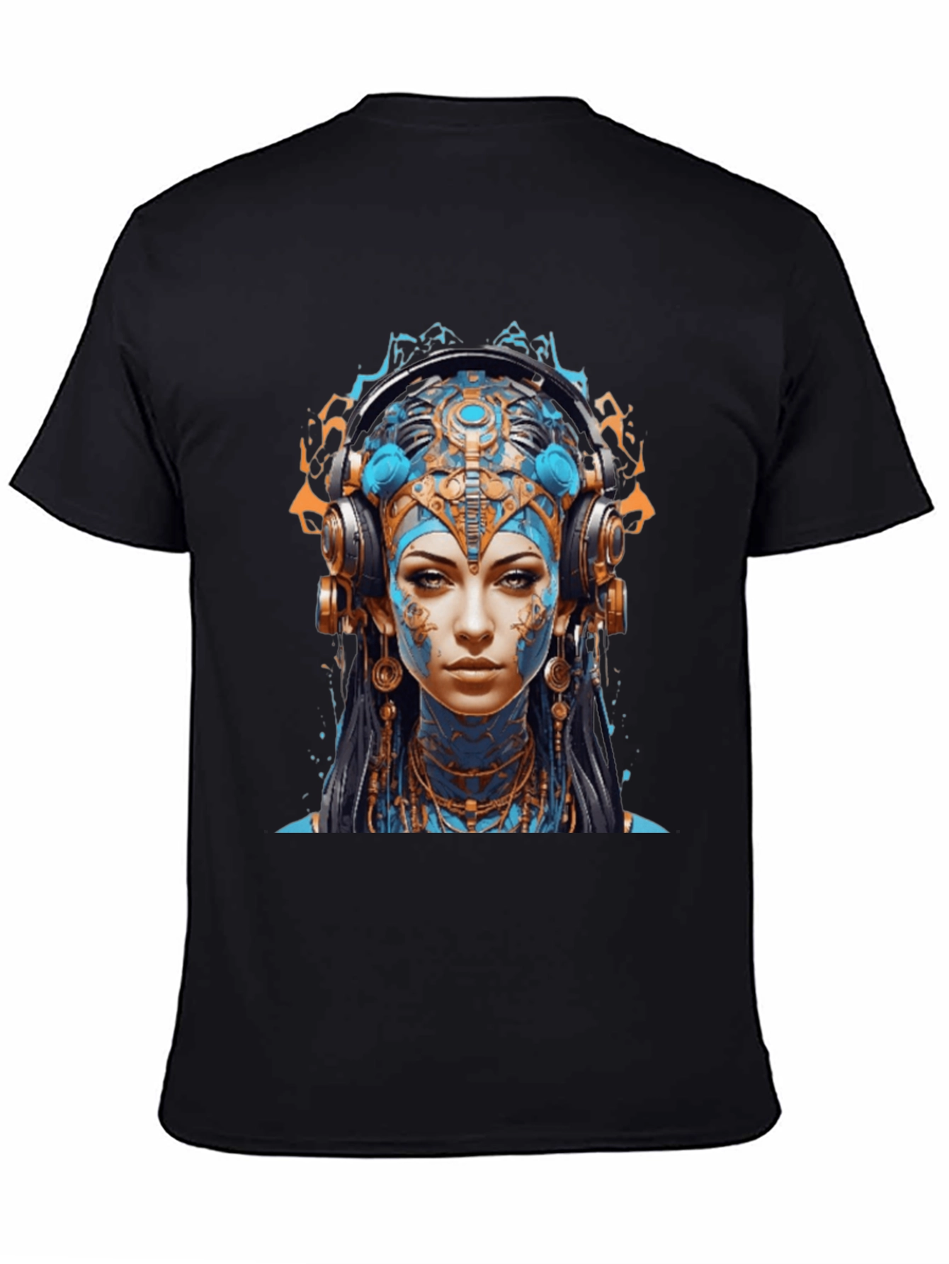 Camiseta Negra con Diseño Avatar Futurista
