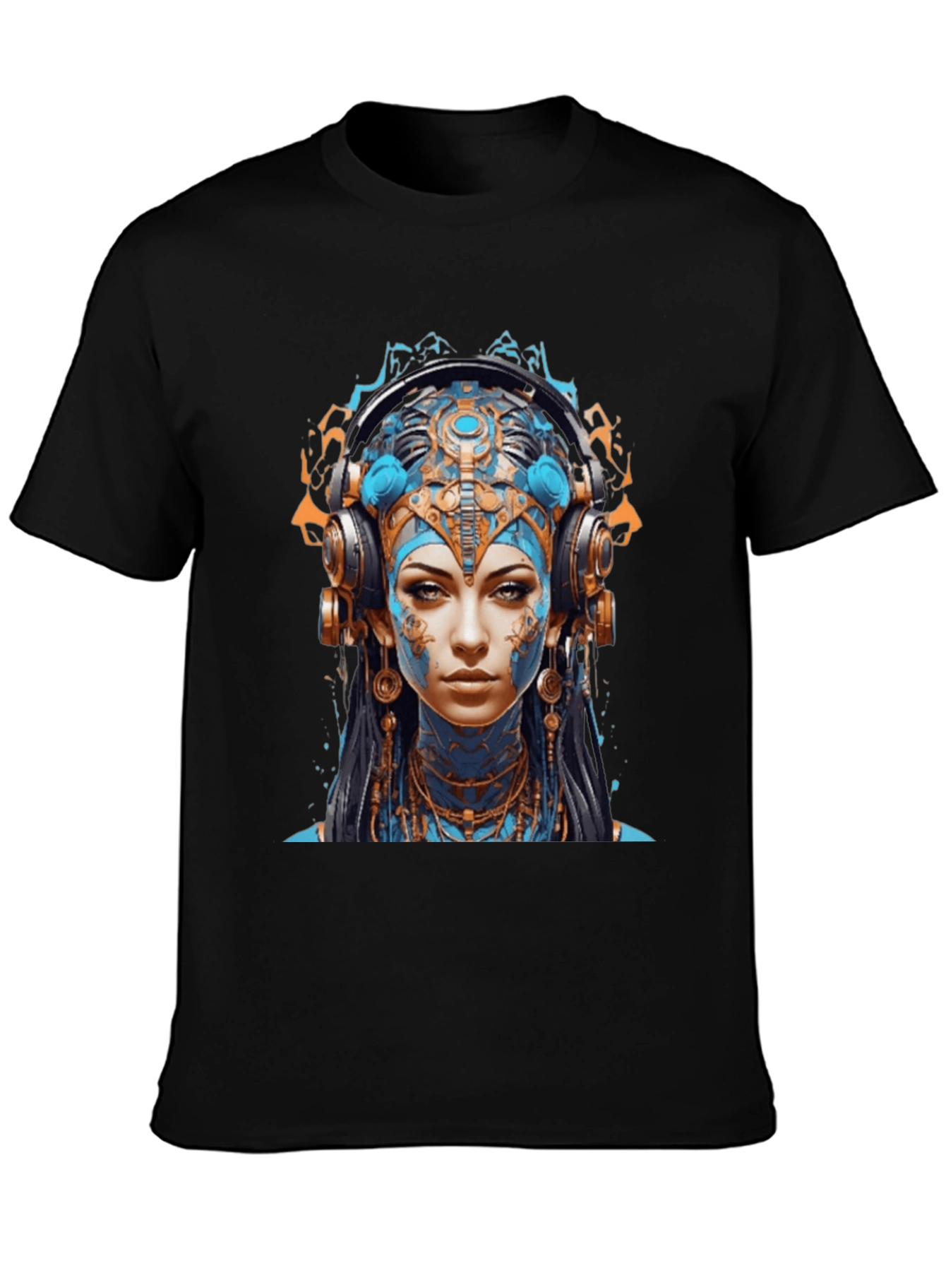 Camiseta Negra con Diseño Avatar Futurista