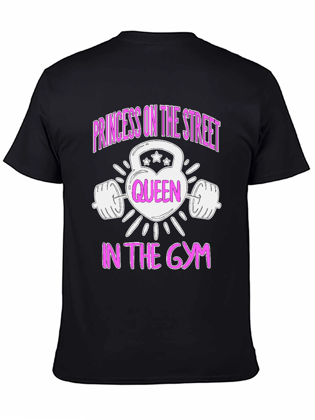 Camiseta Negra Mujer Poderosa Reina en el Gym