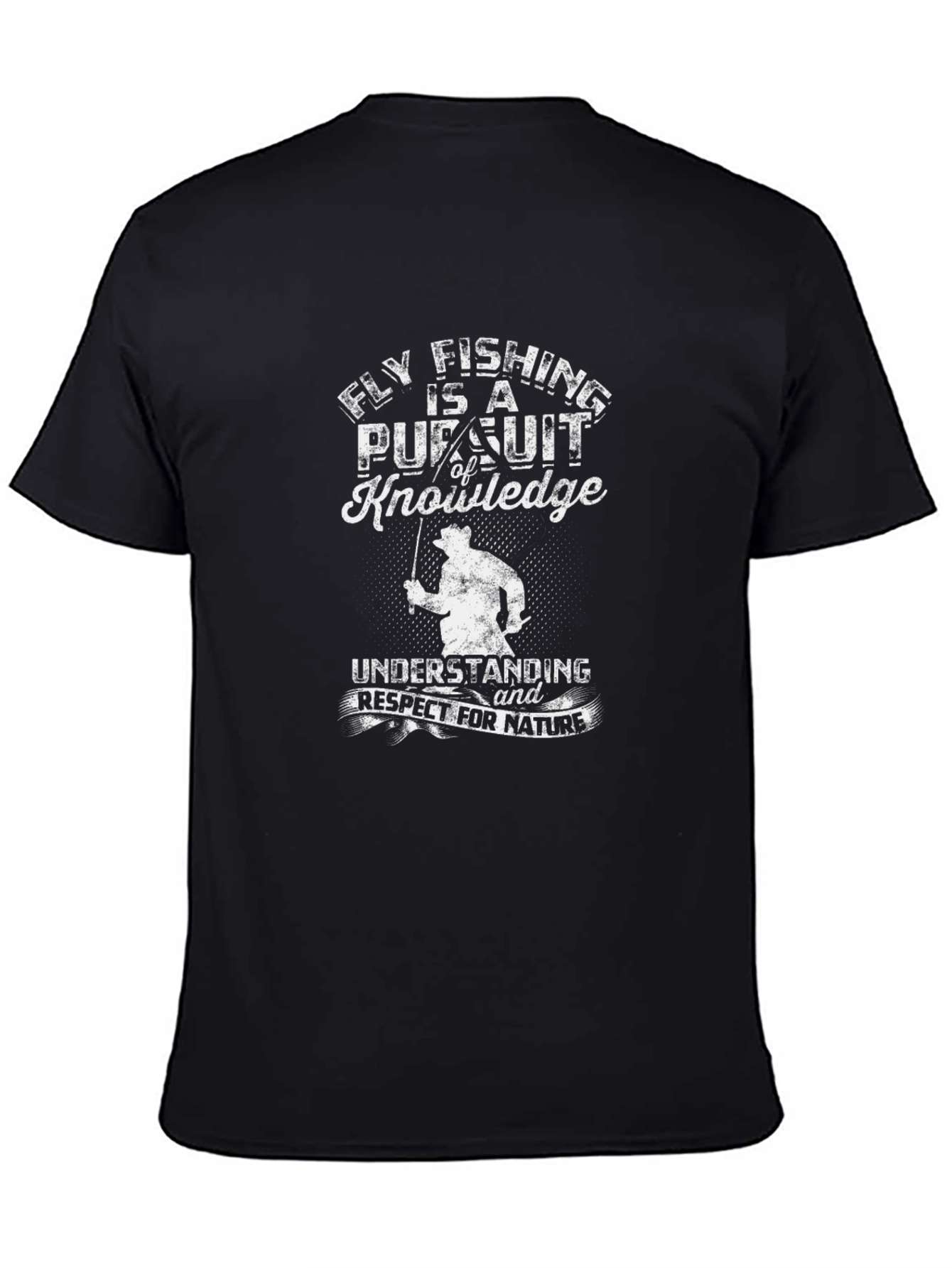Camiseta Negra Fly Fishing is a Pursuit of Knowledge