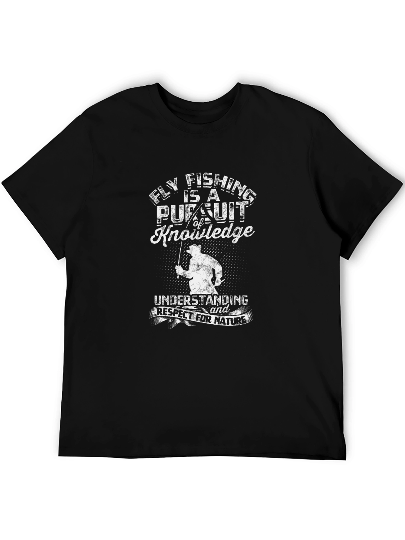 Camiseta Negra Fly Fishing is a Pursuit of Knowledge