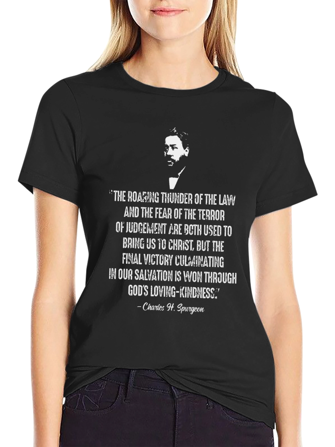Camiseta Negra con Cita Inspiradora de Charles Spurgeon