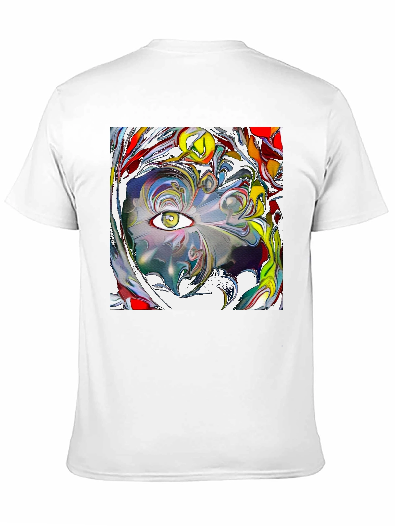 Camiseta Negra con Diseño Ojo Abstracto