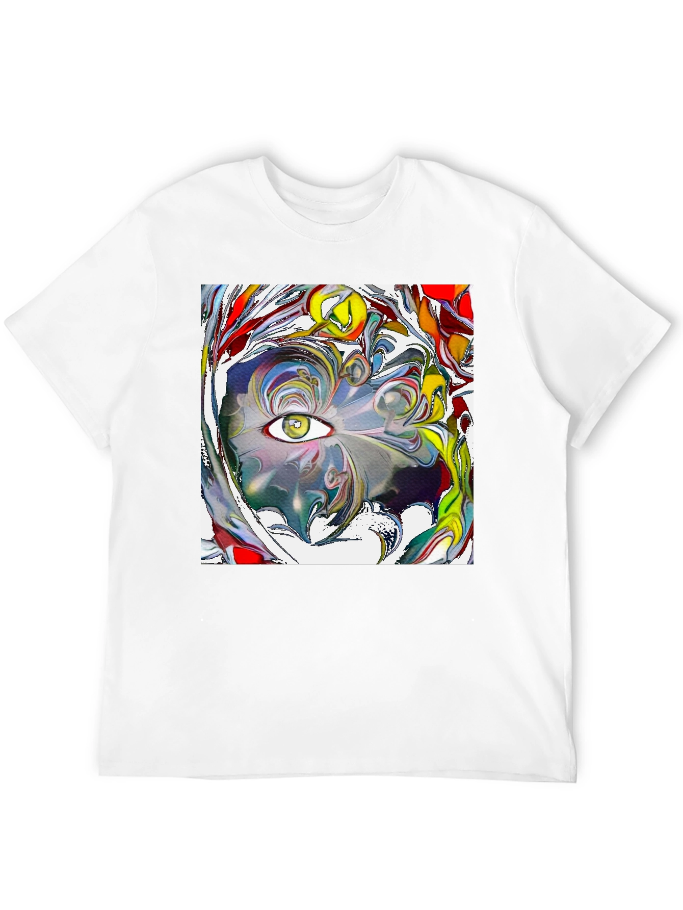 Camiseta Negra con Diseño Ojo Abstracto