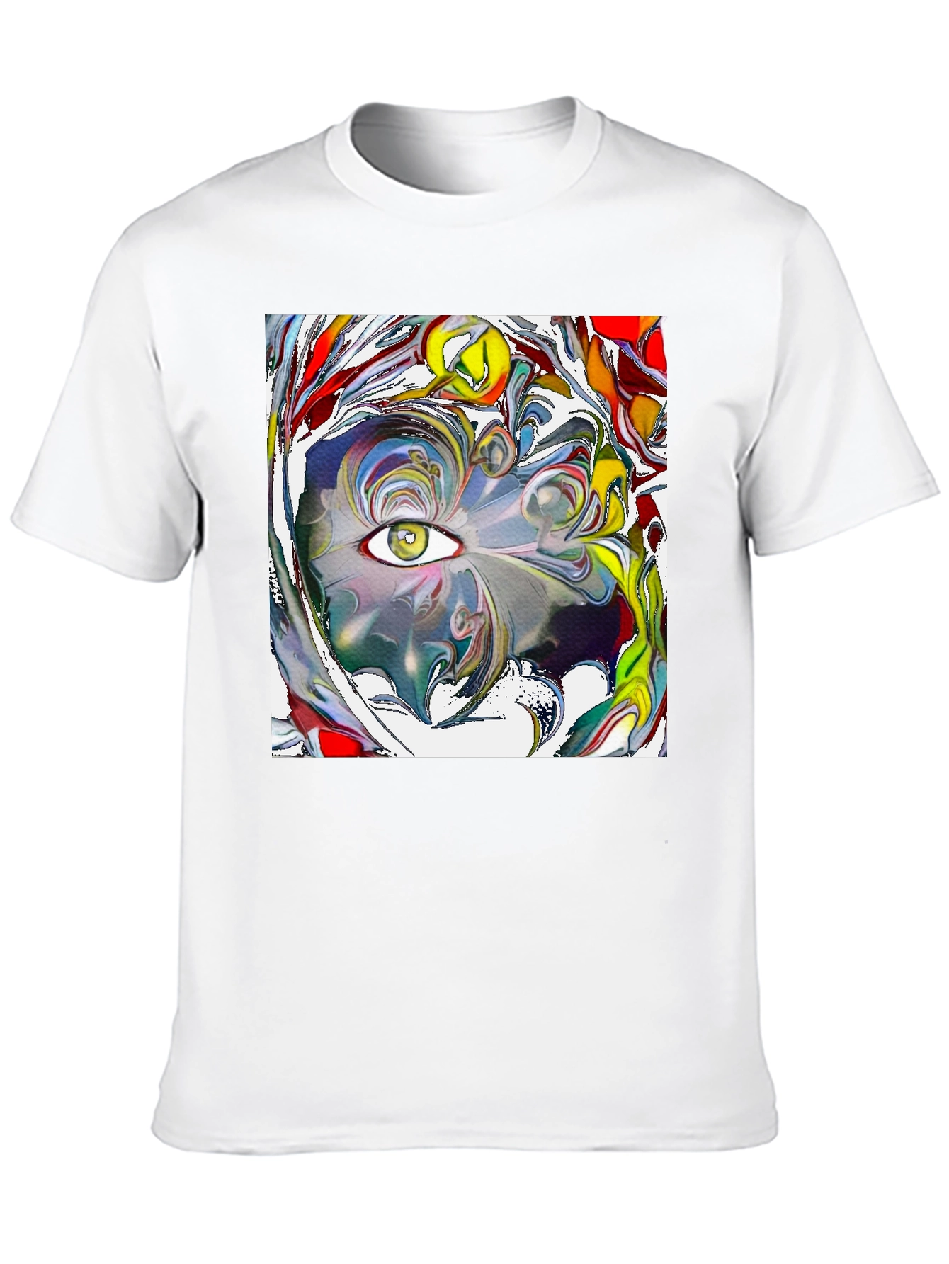 Camiseta Negra con Diseño Ojo Abstracto