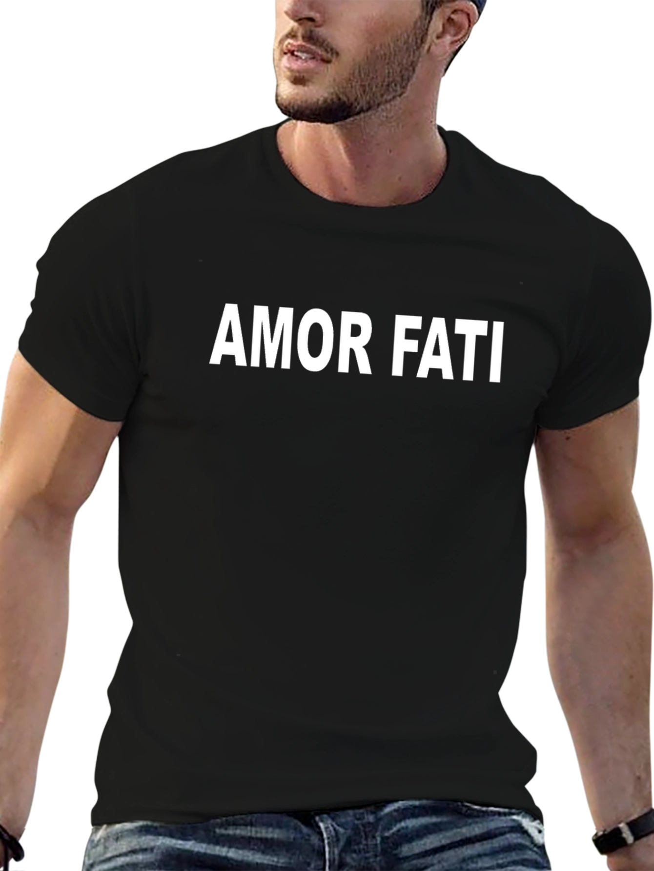 Camiseta Negra Amor Fati - Filosofía Estoica