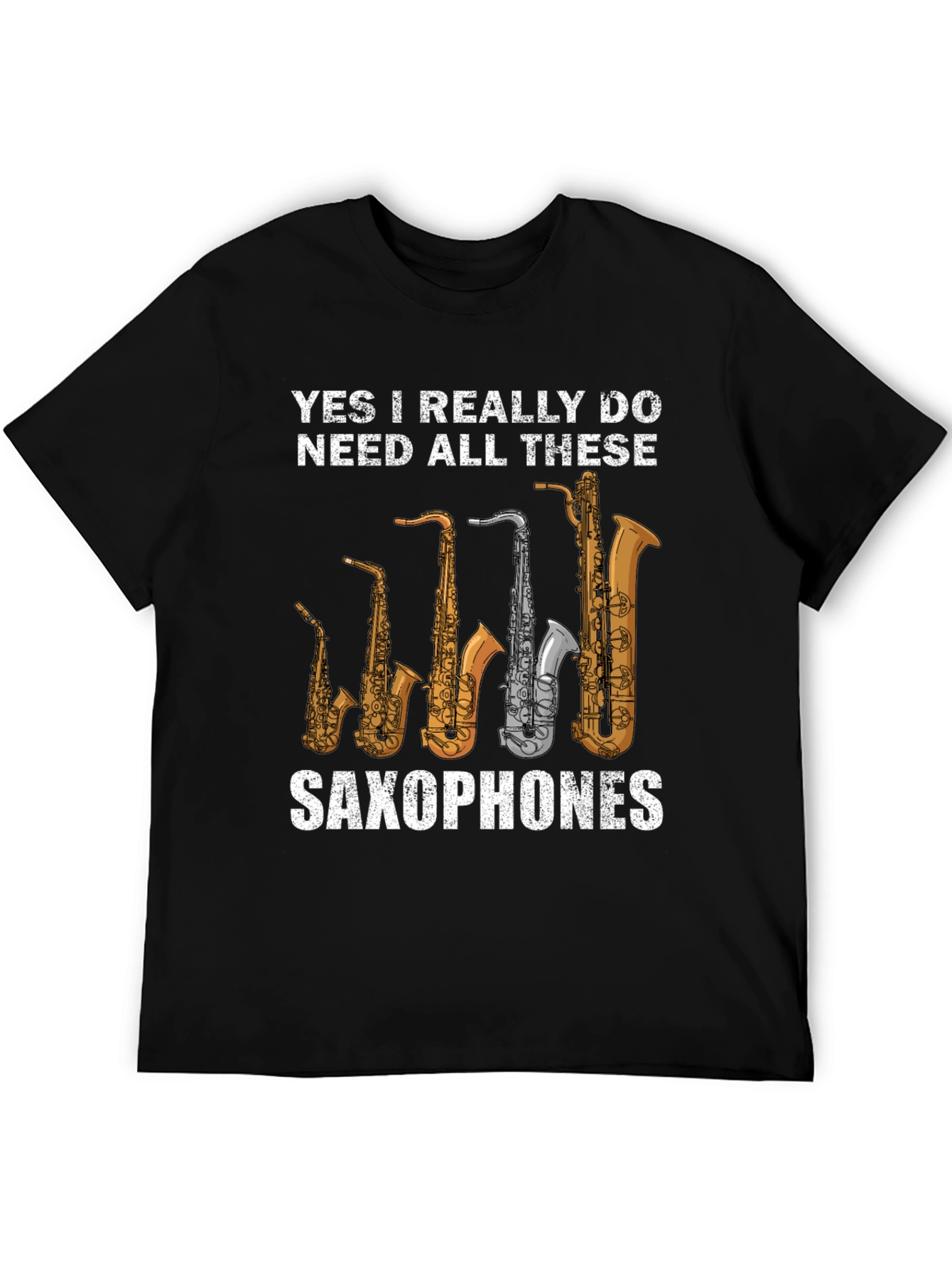 Camiseta Negra de Saxofones: ¡Para Amantes de la Música!