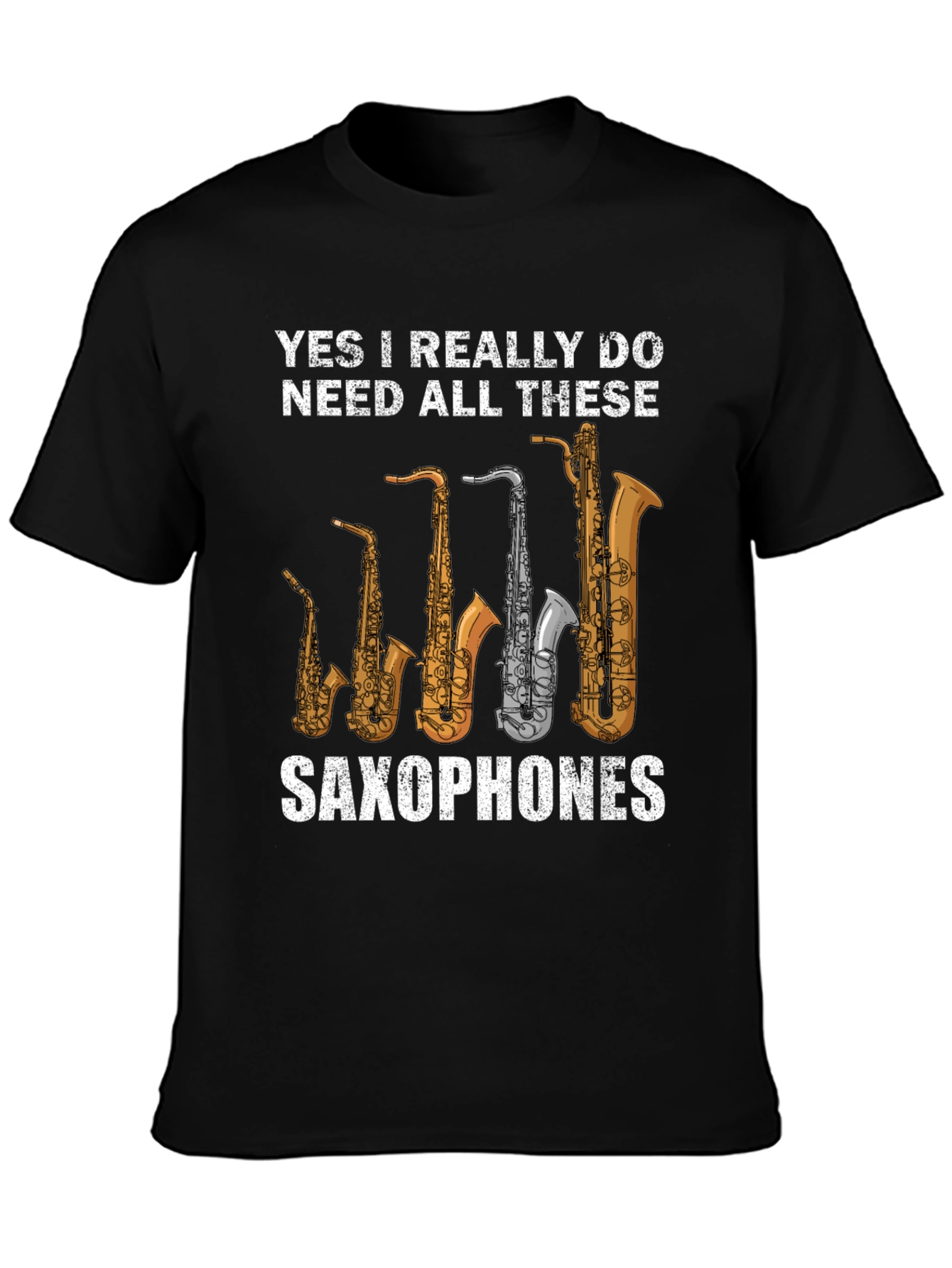 Camiseta Negra de Saxofones: ¡Para Amantes de la Música!