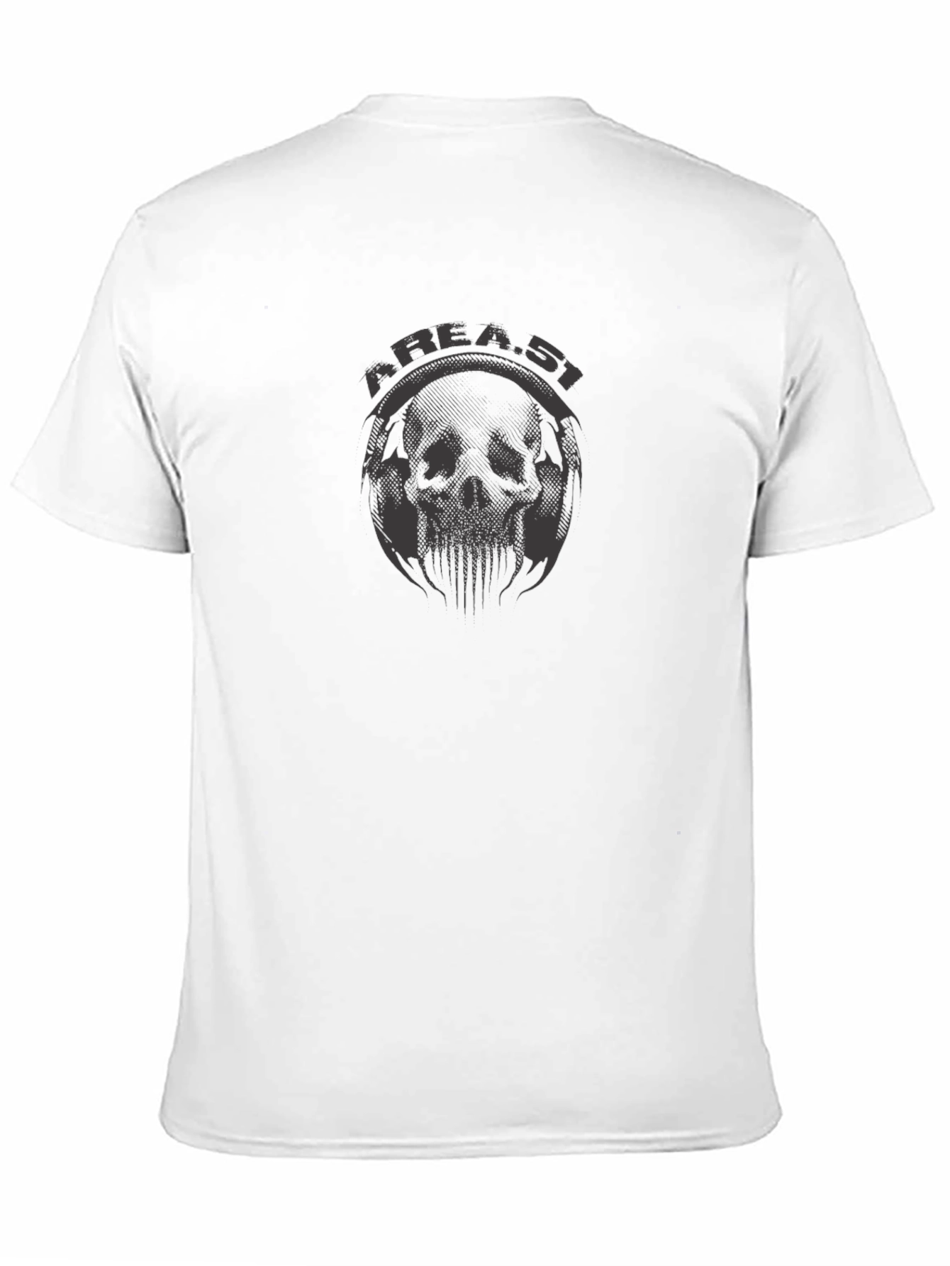 Camiseta Negra Area 51 con Diseño de Cráneo Alienígena