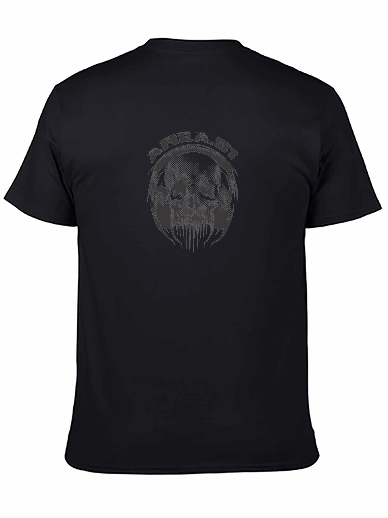 Camiseta Negra Area 51 con Diseño de Cráneo Alienígena
