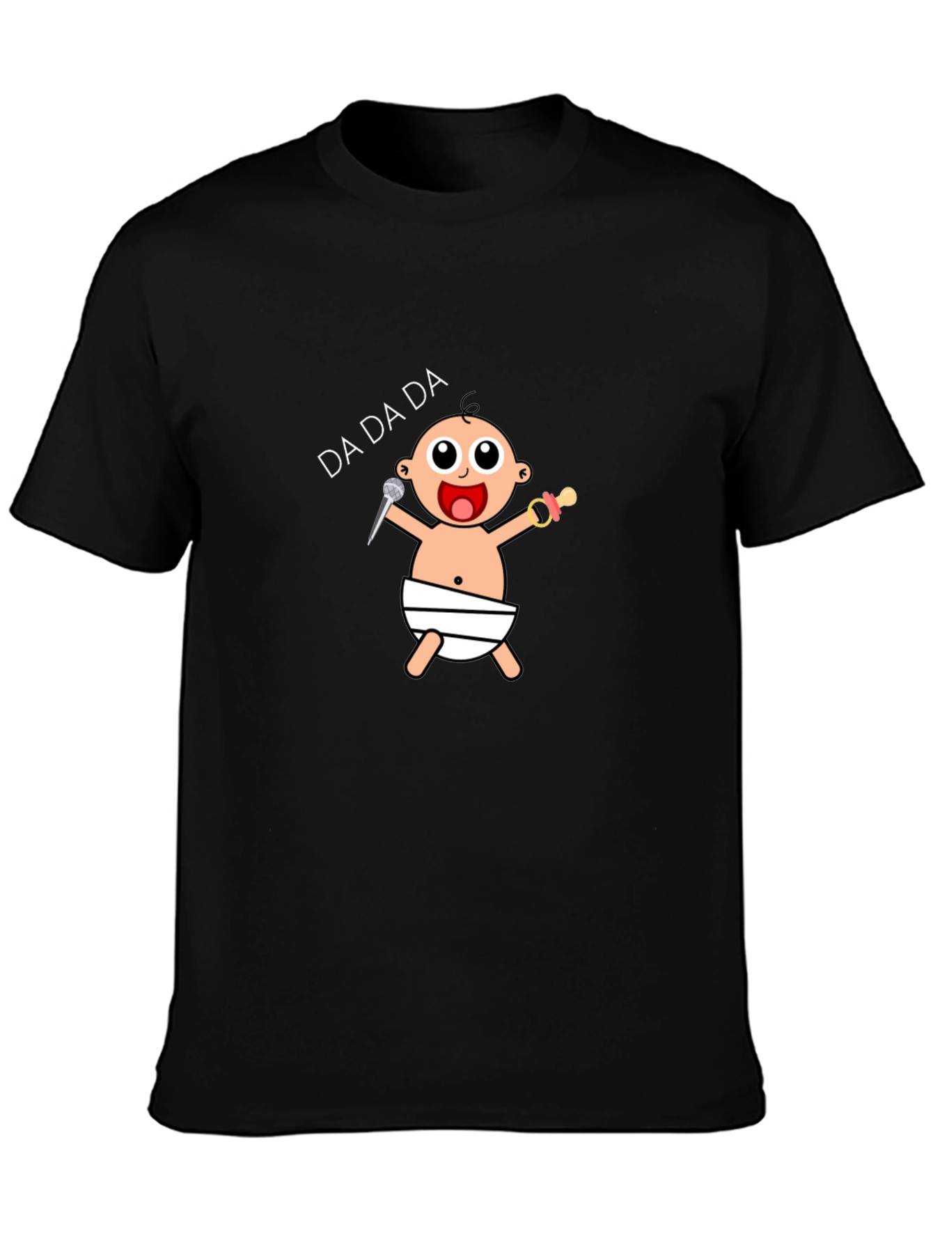 Camiseta Negra con Diseño de Bebé Cantante