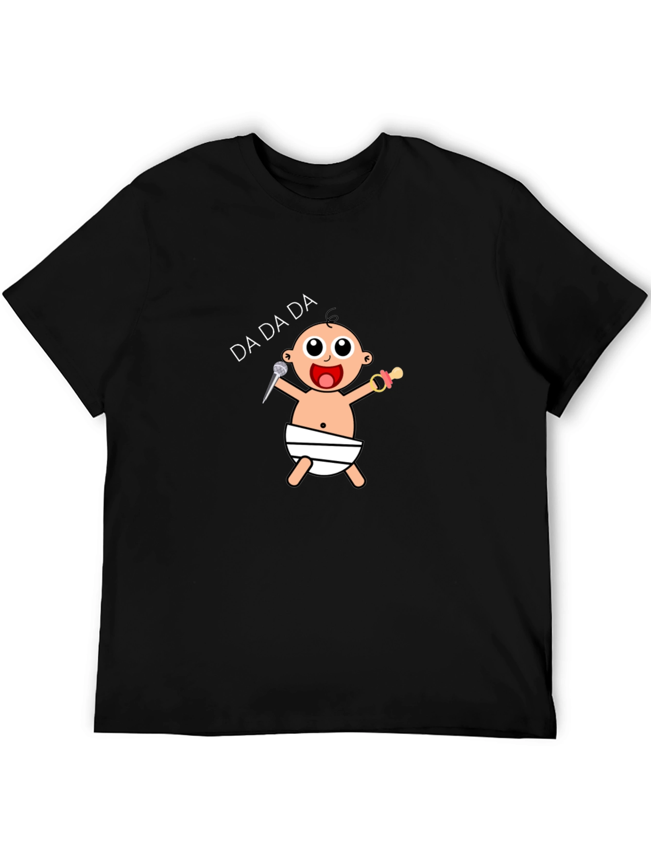 Camiseta Negra con Diseño de Bebé Cantante