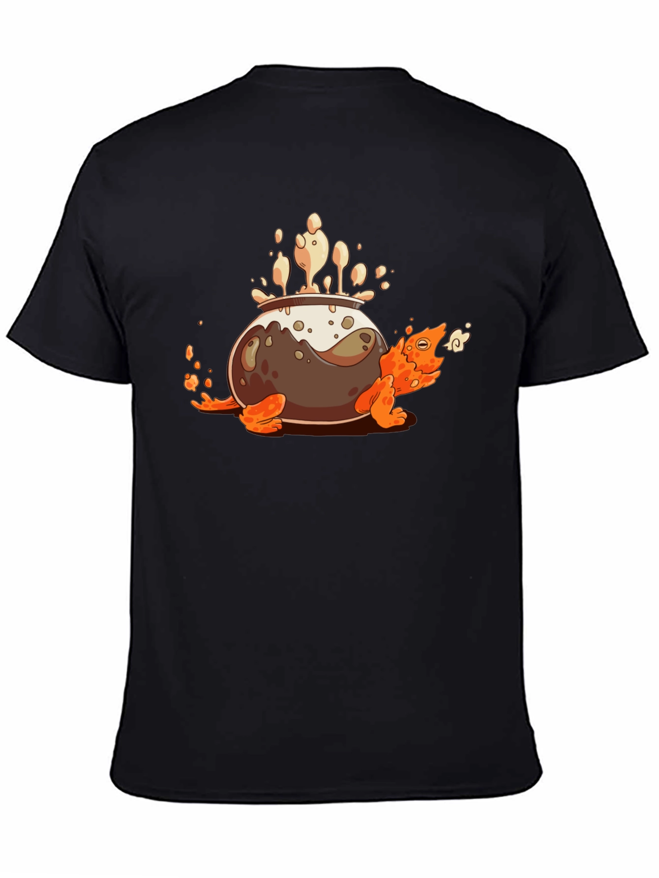 Camiseta Negra con Diseño de Tortuga Olla Mágica