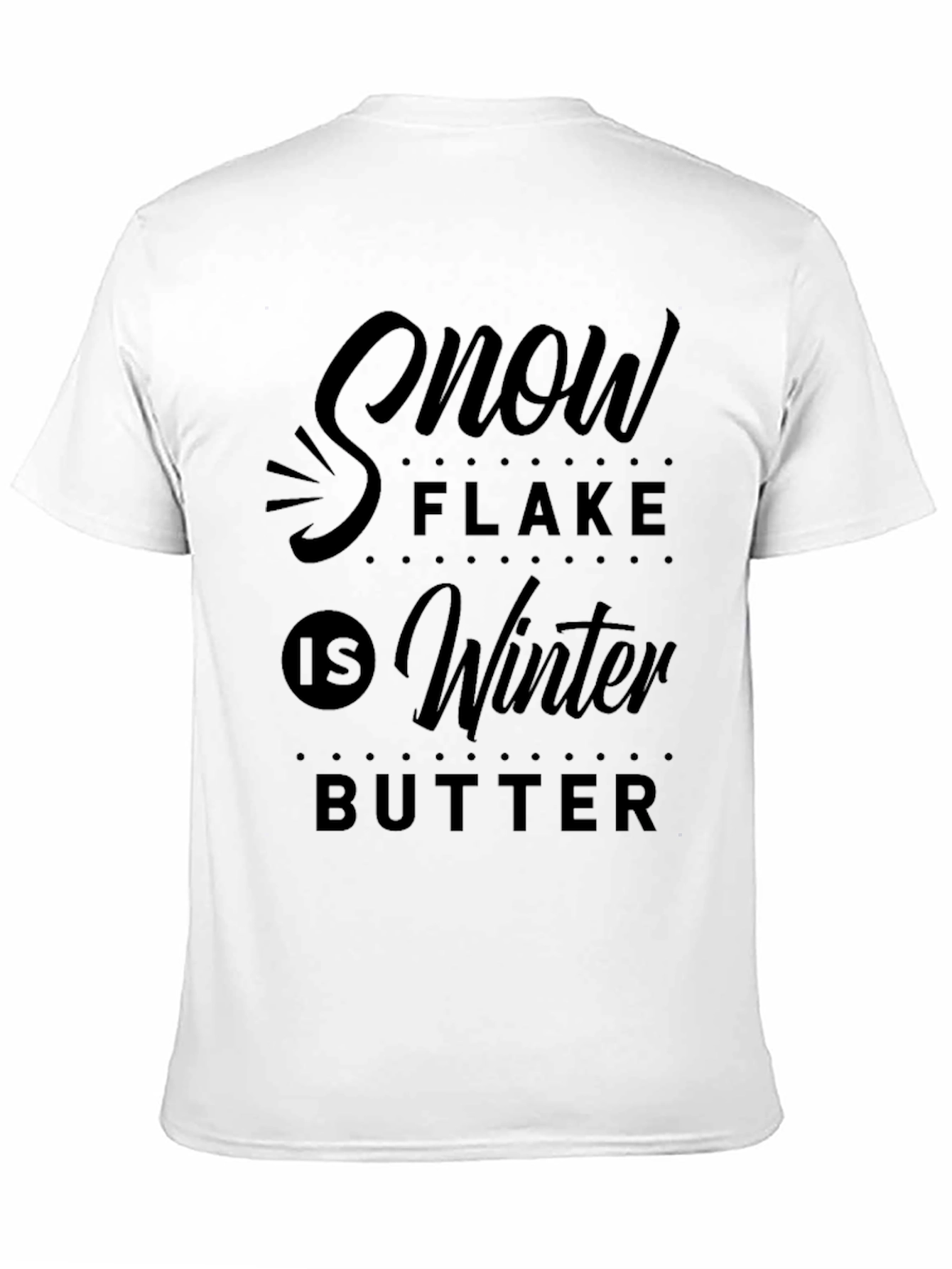 Camiseta Negra Estampada: Snow Flake Is Winter Butter