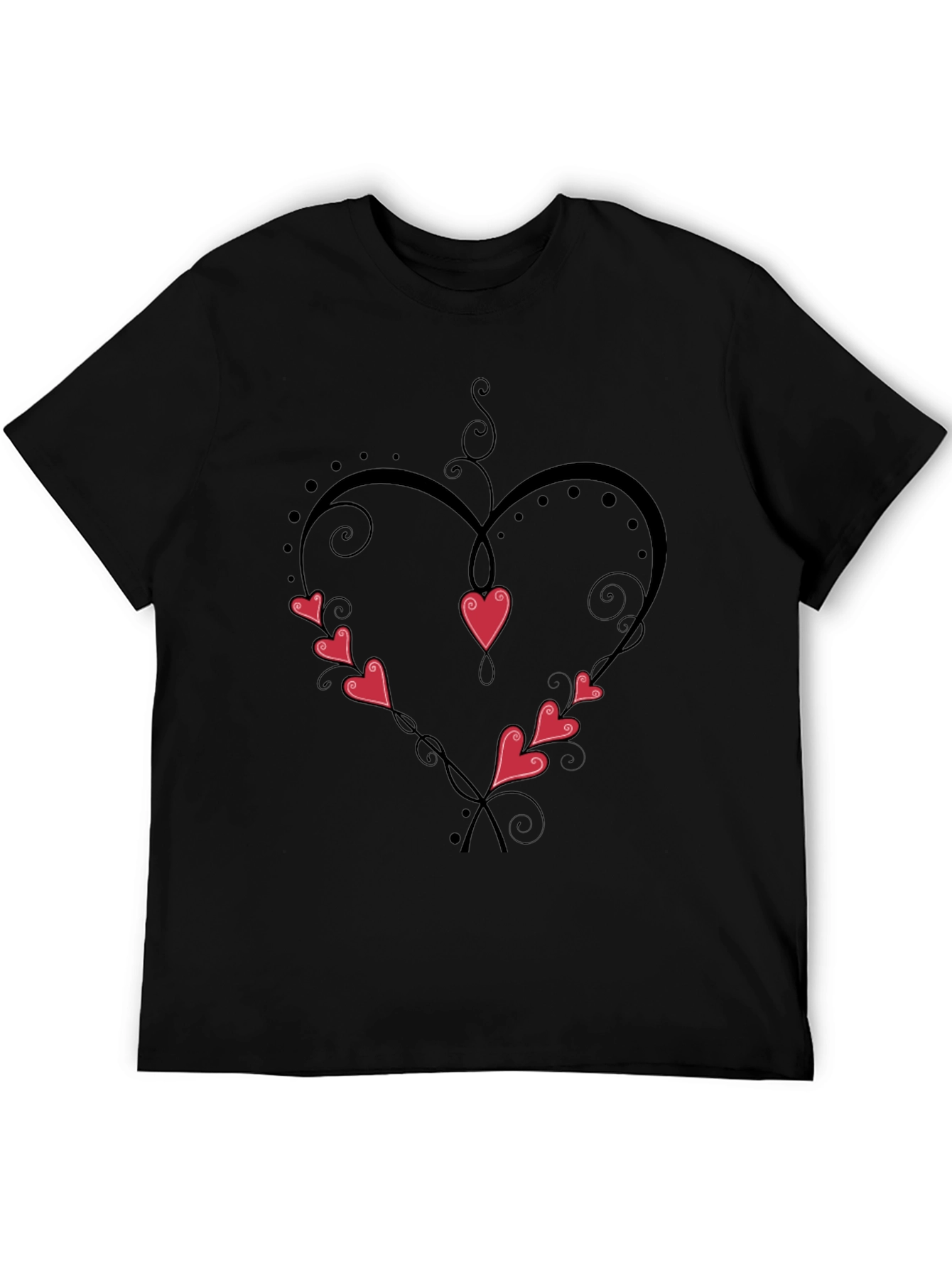 Camiseta Negra Corazón Enredado