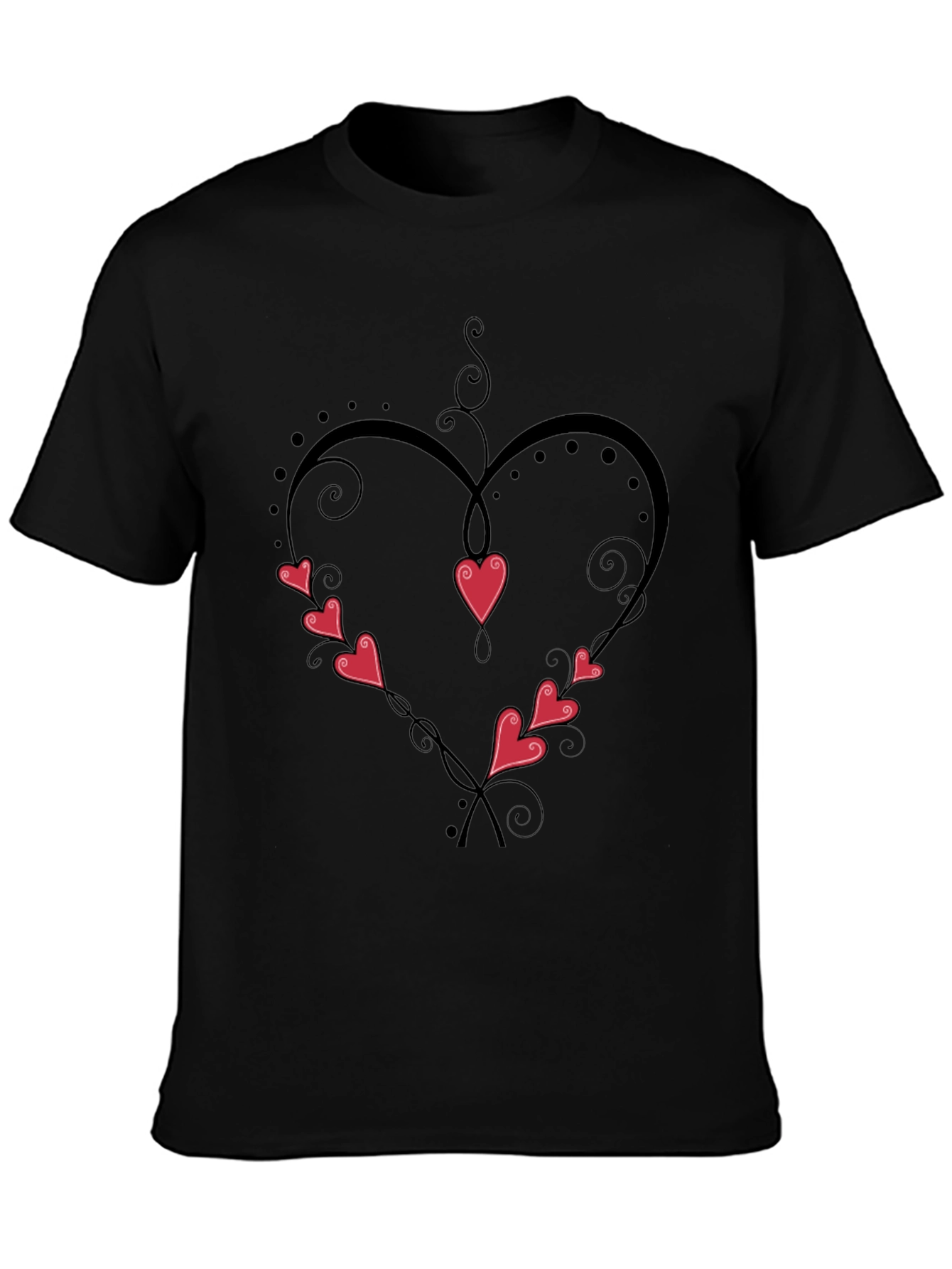 Camiseta Negra Corazón Enredado