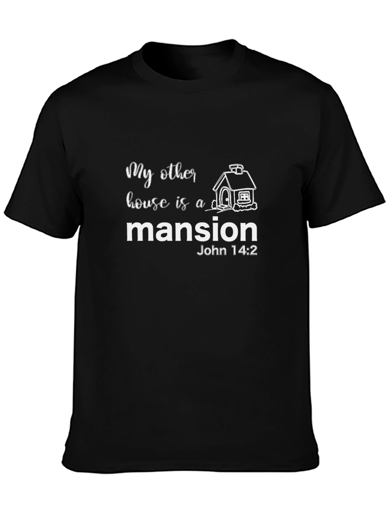 Camiseta Negra Mansión - Versículo Bíblico