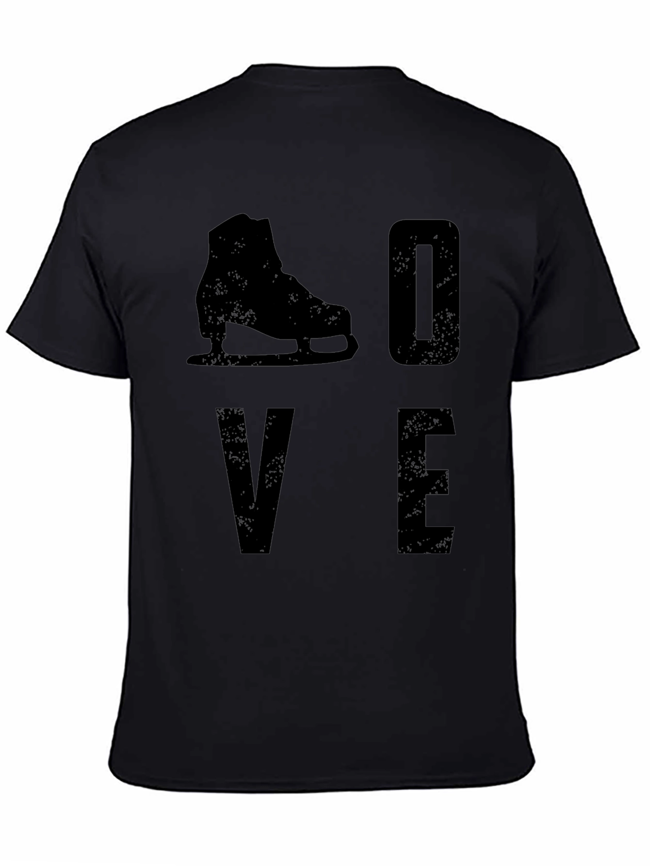 Camiseta Negra Love con Patín de Hielo