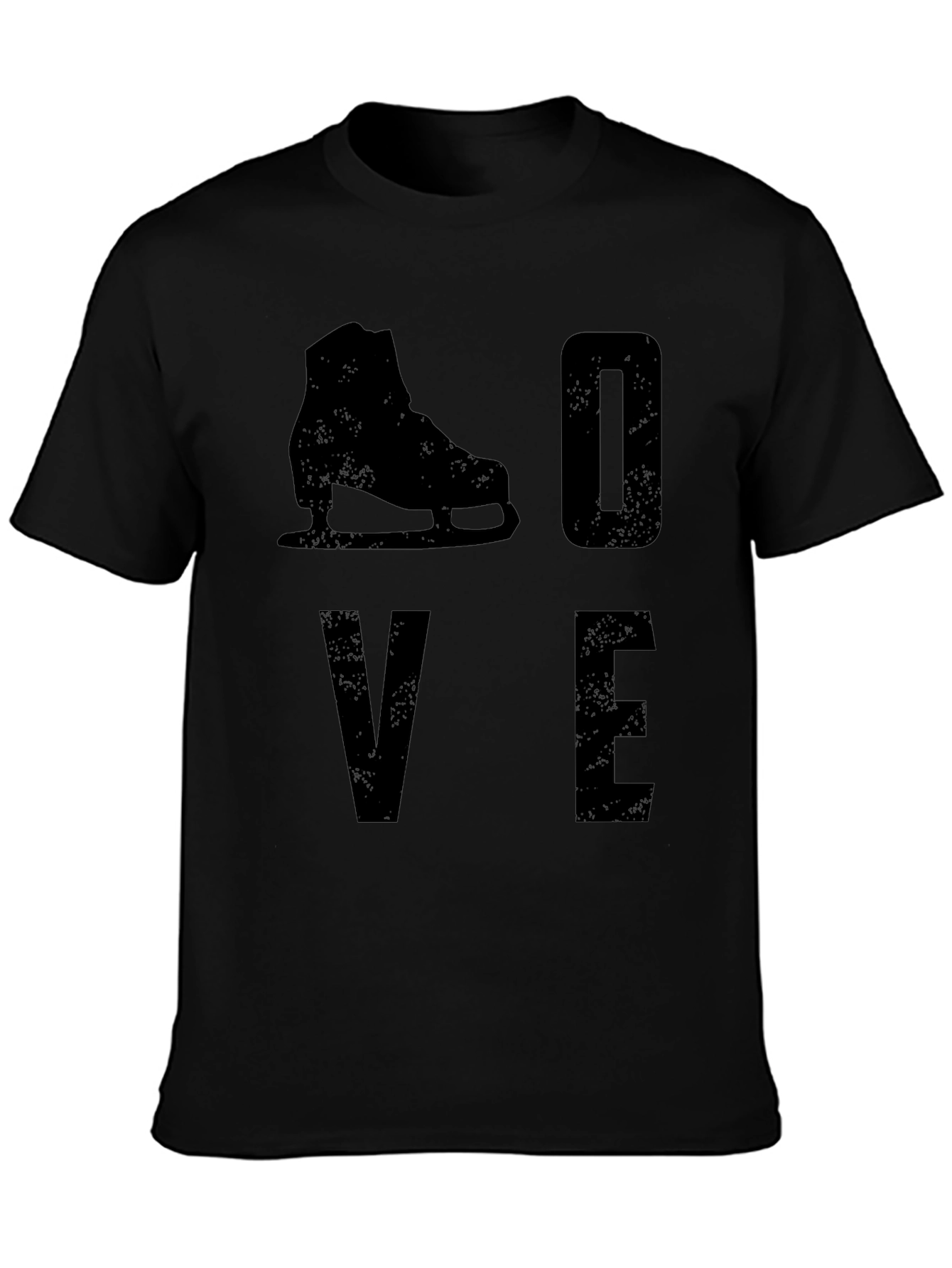 Camiseta Negra Love con Patín de Hielo
