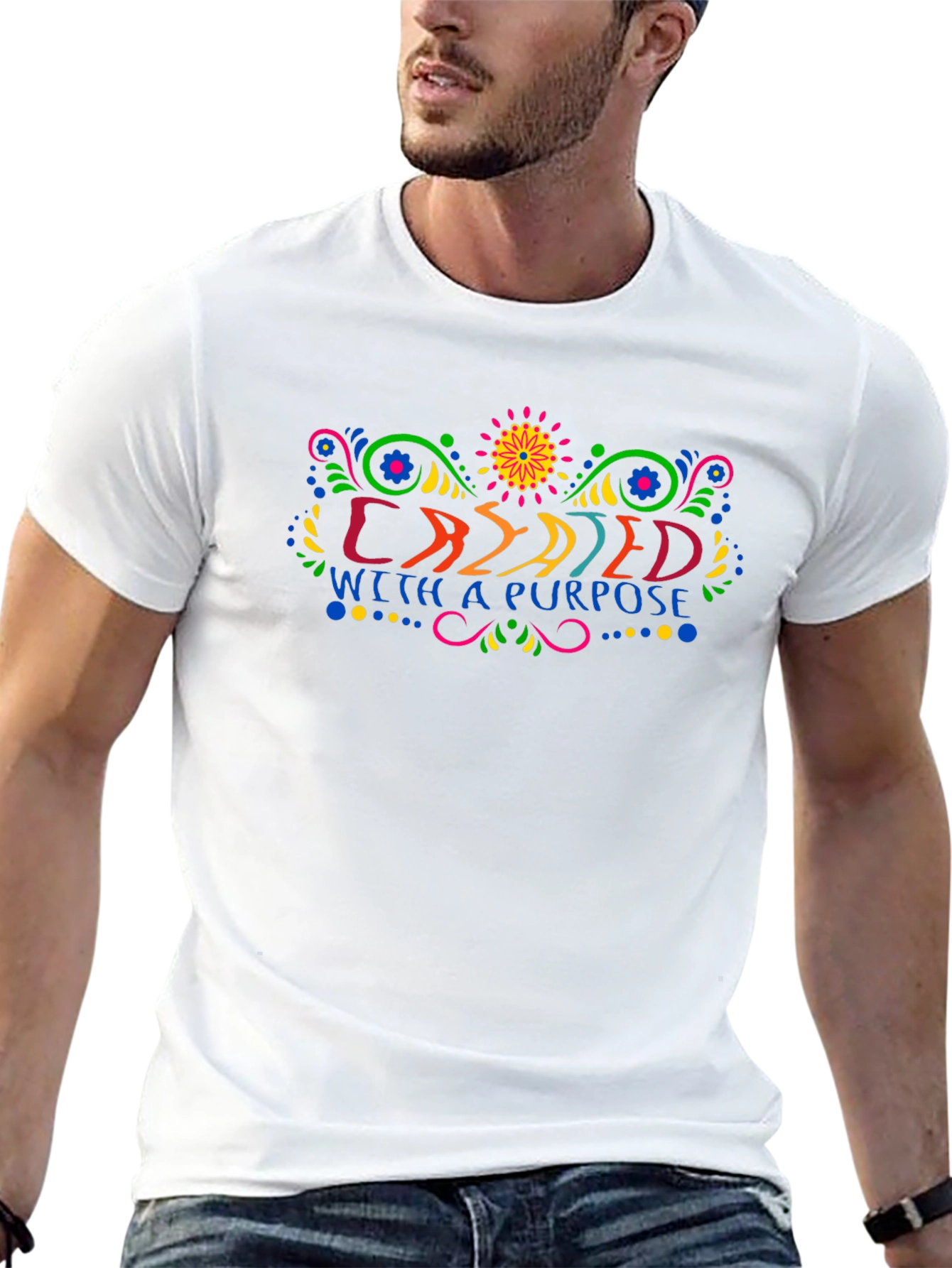 Camiseta Negra Creado Con Un Propósito