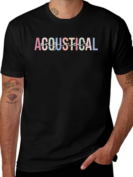 Camiseta Negra con Diseño de Ingeniero Acústico