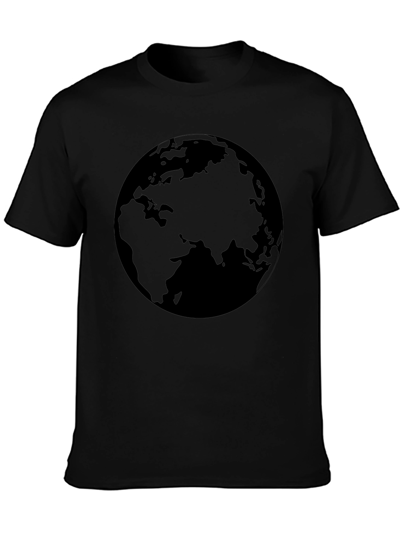 Camiseta Negra con Diseño del Planeta Tierra