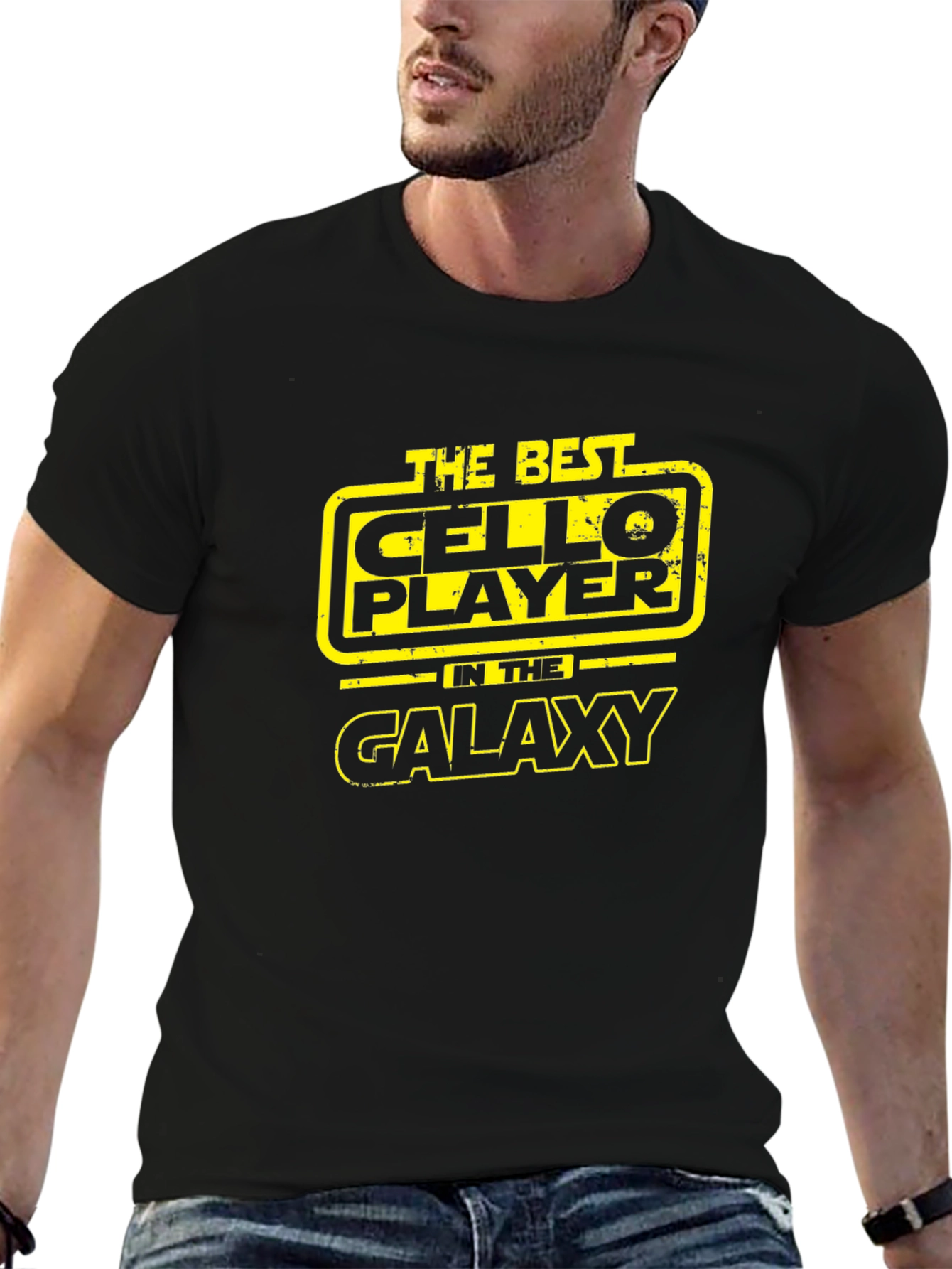 Camiseta Negra The Best Cello Player in the Galaxy
