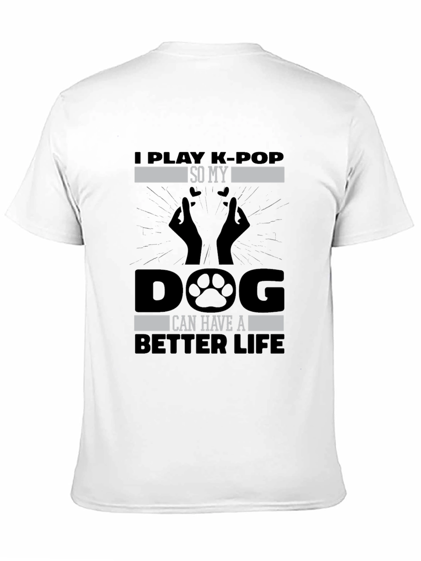 Camiseta Negra K-POP Dog Life para Hombre