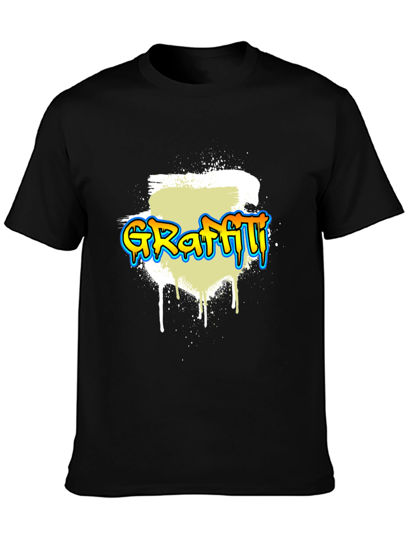 Camiseta Negra Graffiti - Estilo Urbano y Moderno