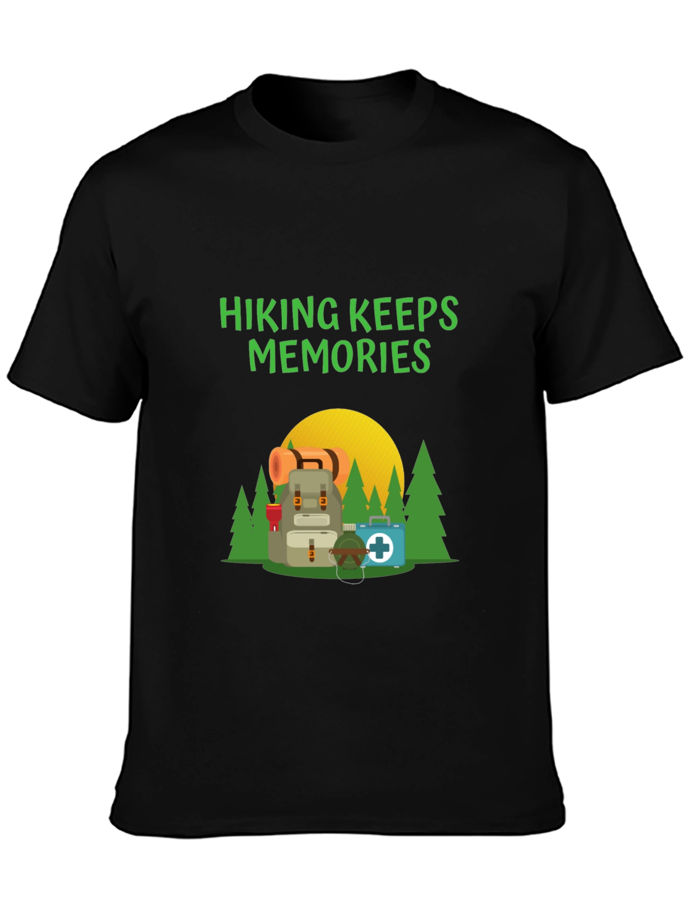 Camiseta Negra Hiking Keeps Memories