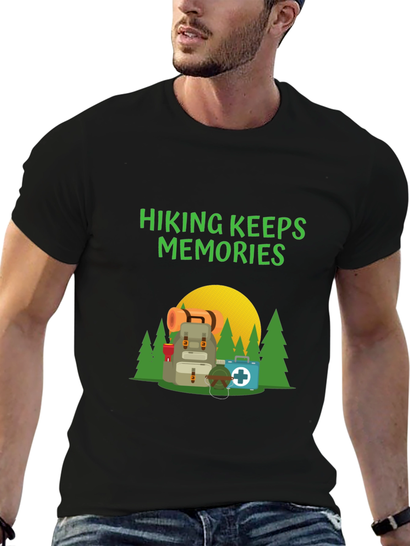 Camiseta Negra Hiking Keeps Memories