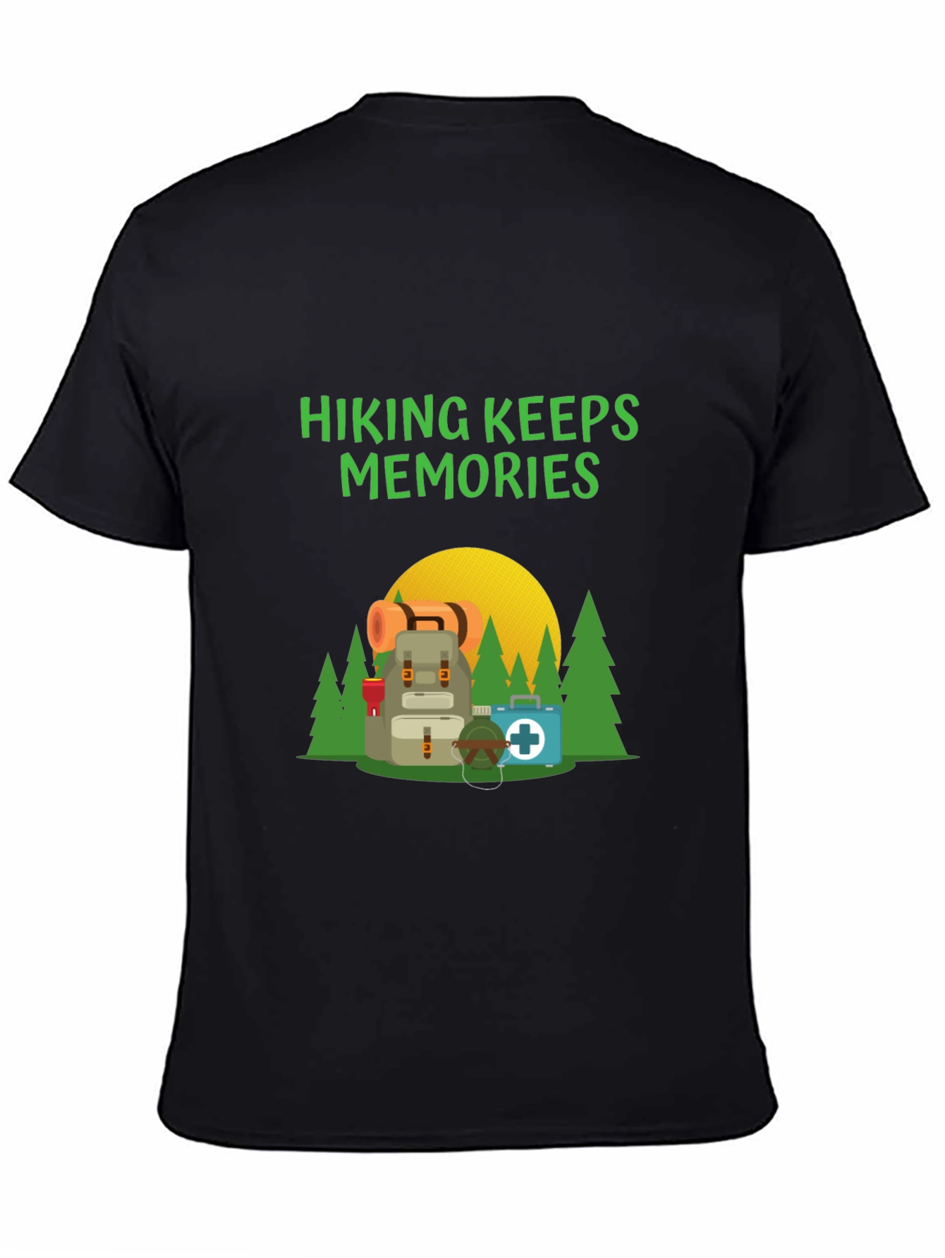 Camiseta Negra Hiking Keeps Memories