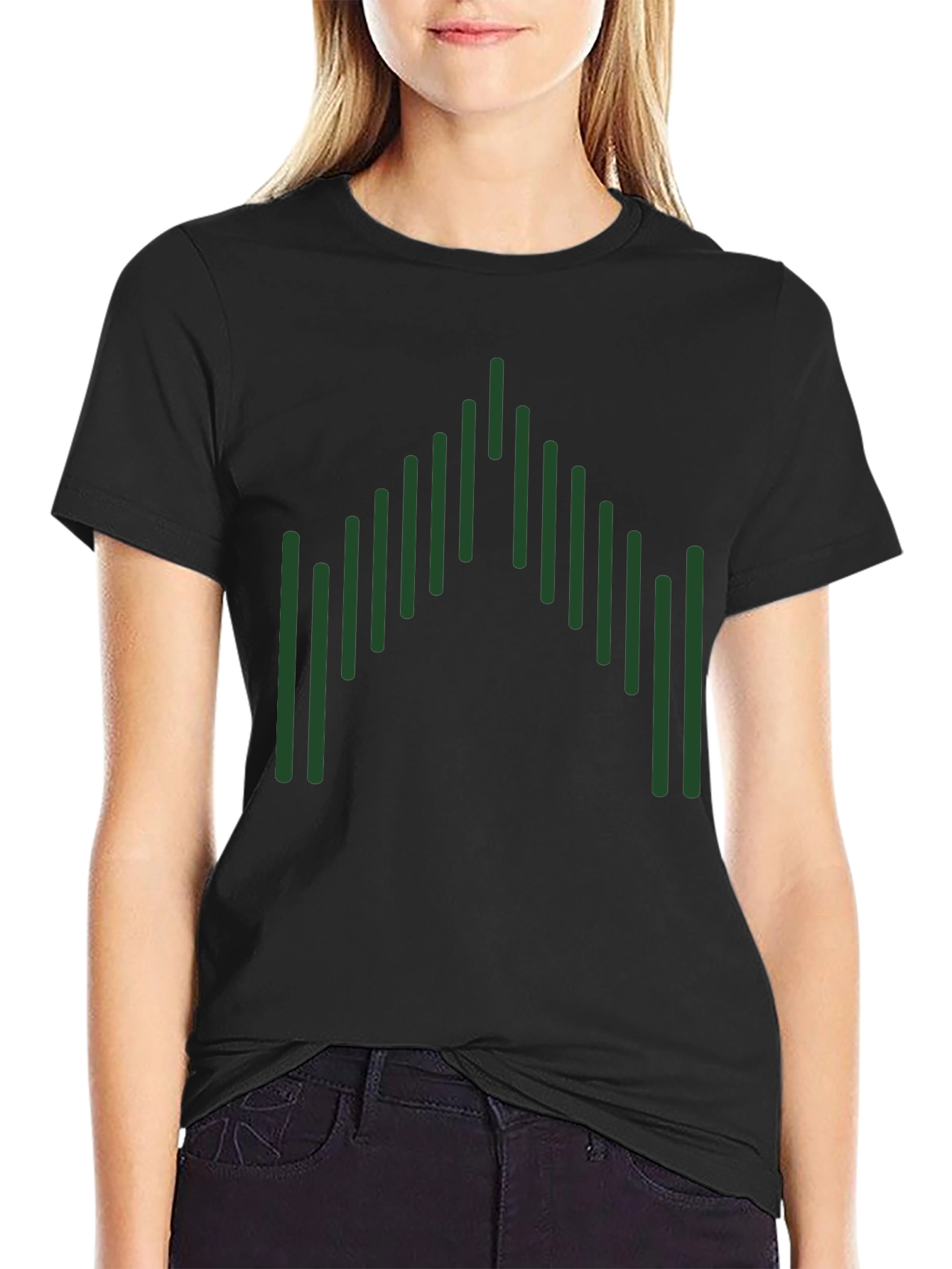 Camiseta Negra con Diseño Gráfico Abstracto