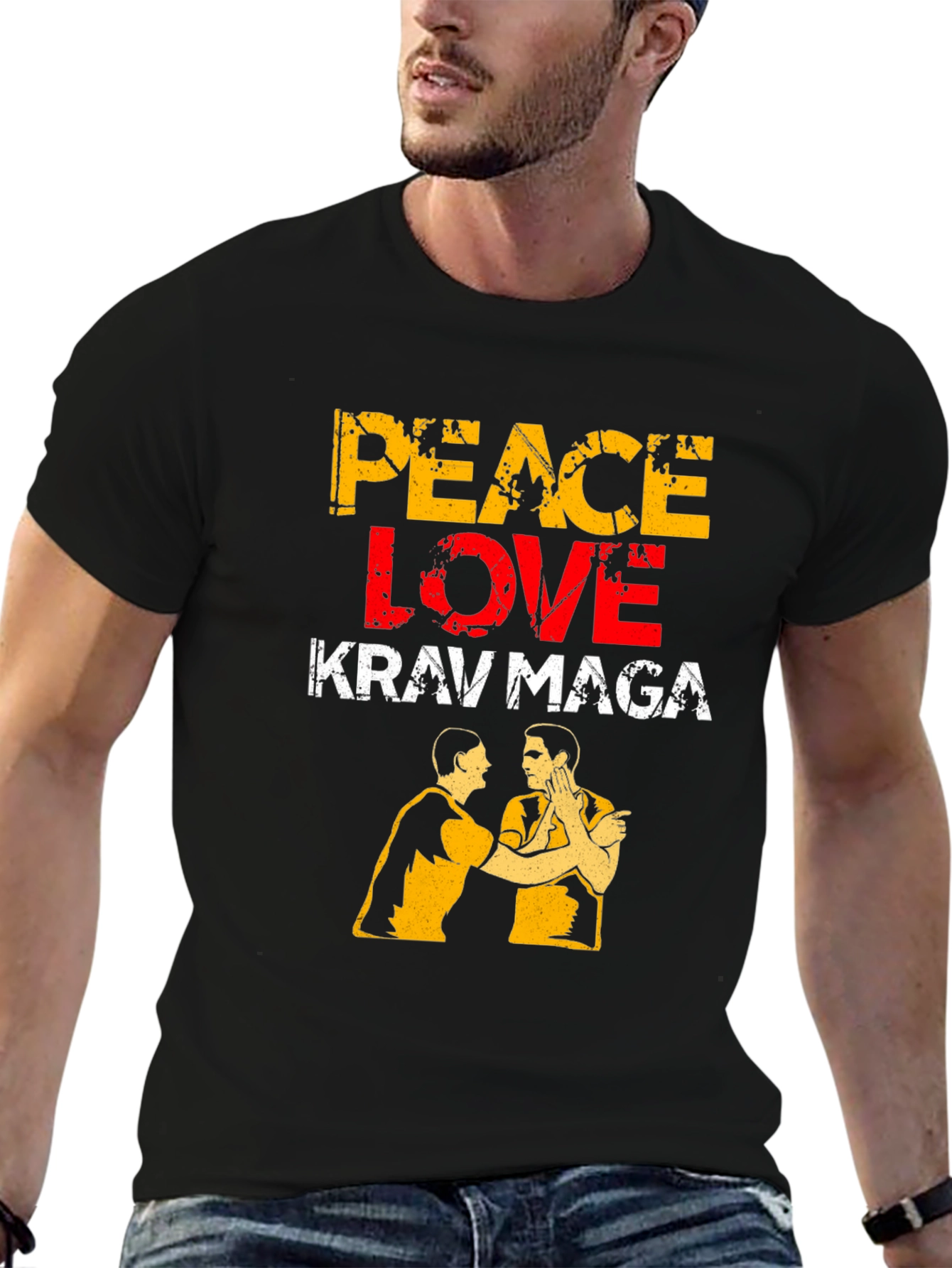 Camiseta Krav Maga: Paz Amor y Defensa Personal