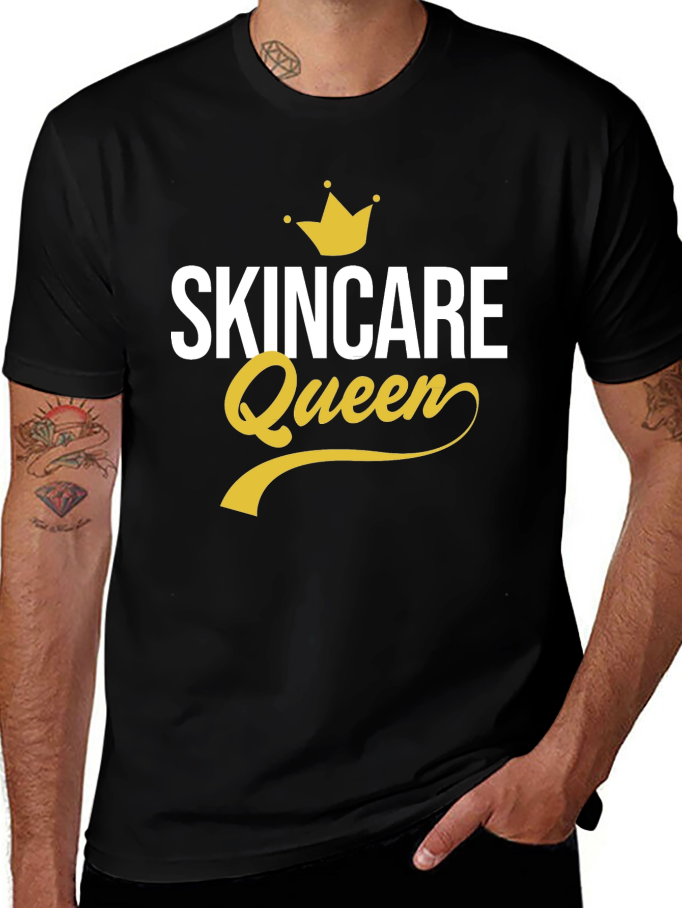 Camiseta Negra Skincare Queen - Moda y Belleza