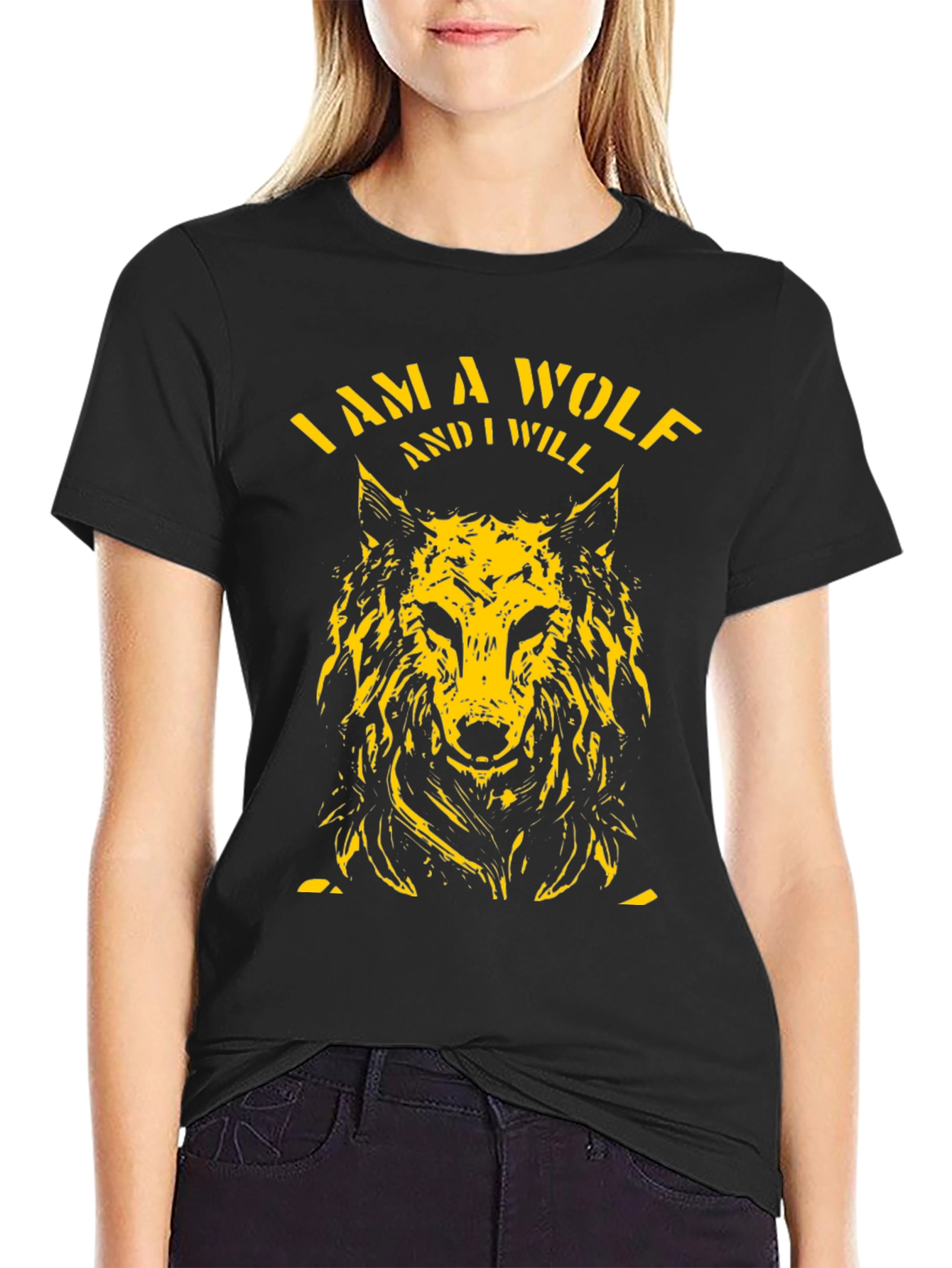 Camiseta Negra Soy un Lobo