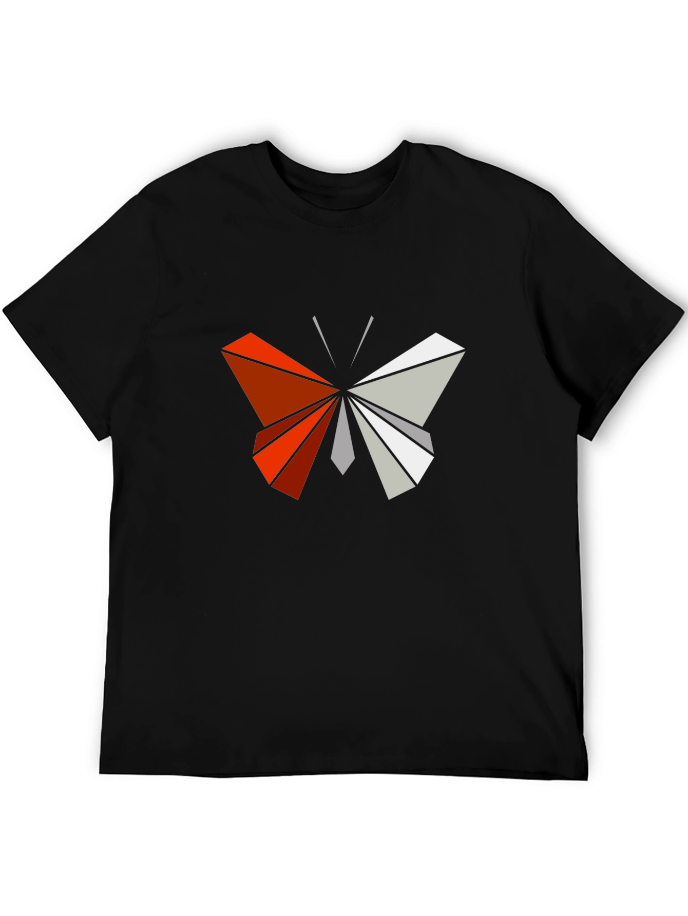 Camiseta Negra con Mariposa Geométrica